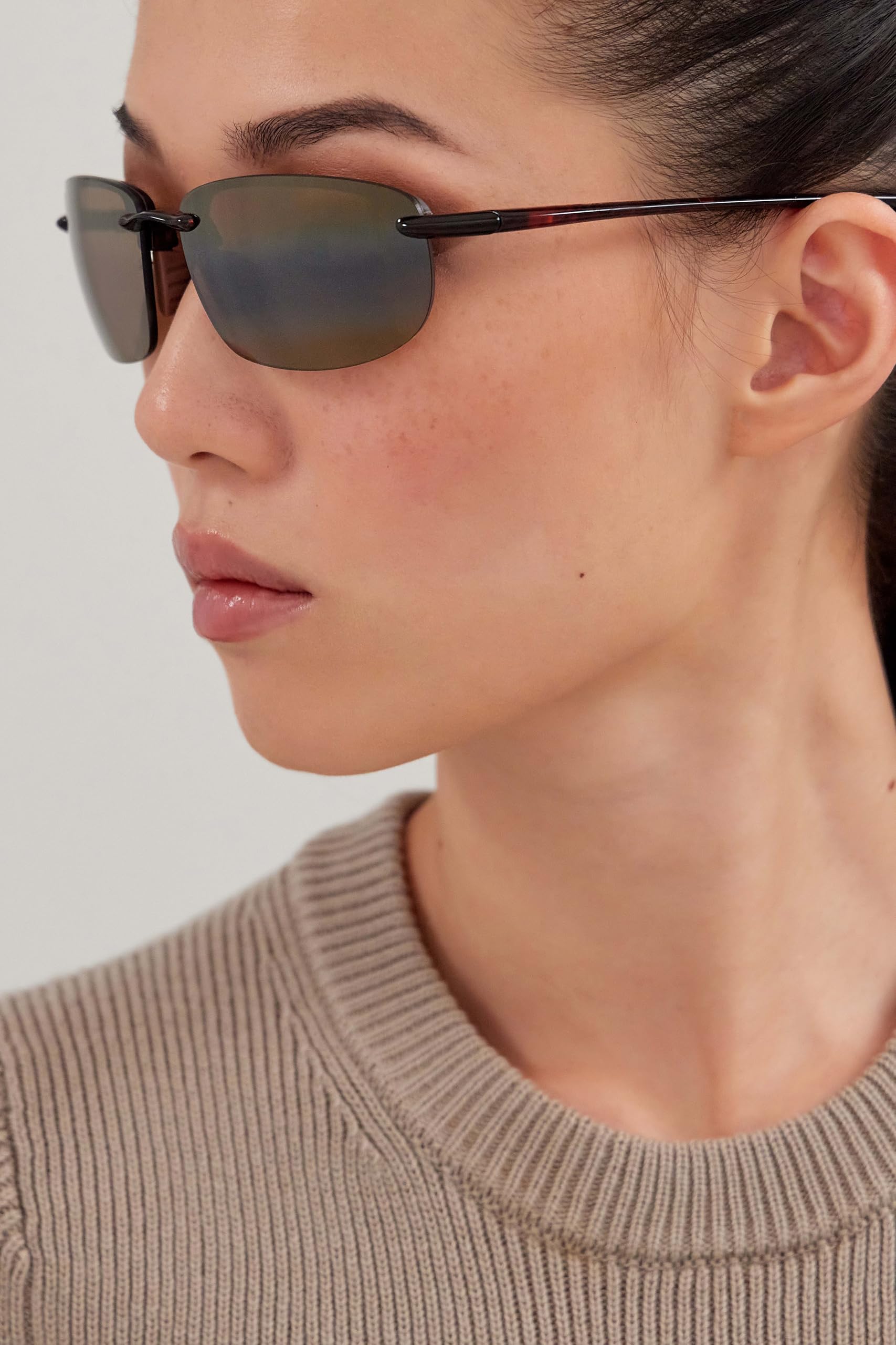 Maui Jim Hookipa Polarized Sunglasses for Men & Women - Rimless Universal Fit UV Protection - Perfect for Beach, Driving & Outdoor Activities