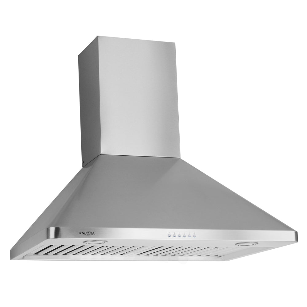 Wall Chef LED 30 Inch 600 CFM Ducted Wall Mount Range Hood - Powerful Kitchen Ventilation for Smoke & Odor Removal - Perfect for Modern Home Cooking, Grilling & Frying