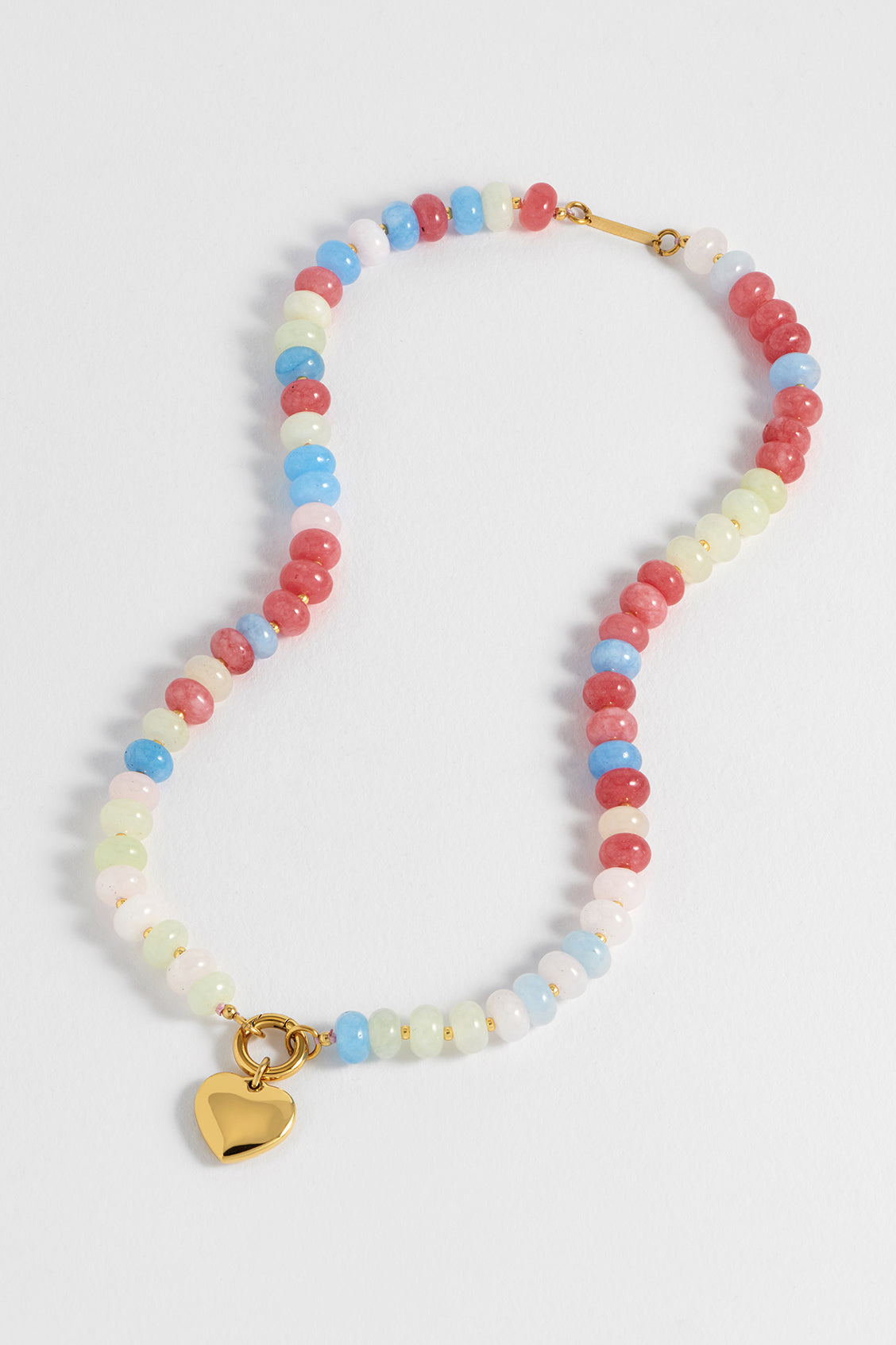 Gemstone Candy Color Spring Clasp Necklace for Women - Elegant Beaded Jewelry for Party, Wedding & Everyday Wear