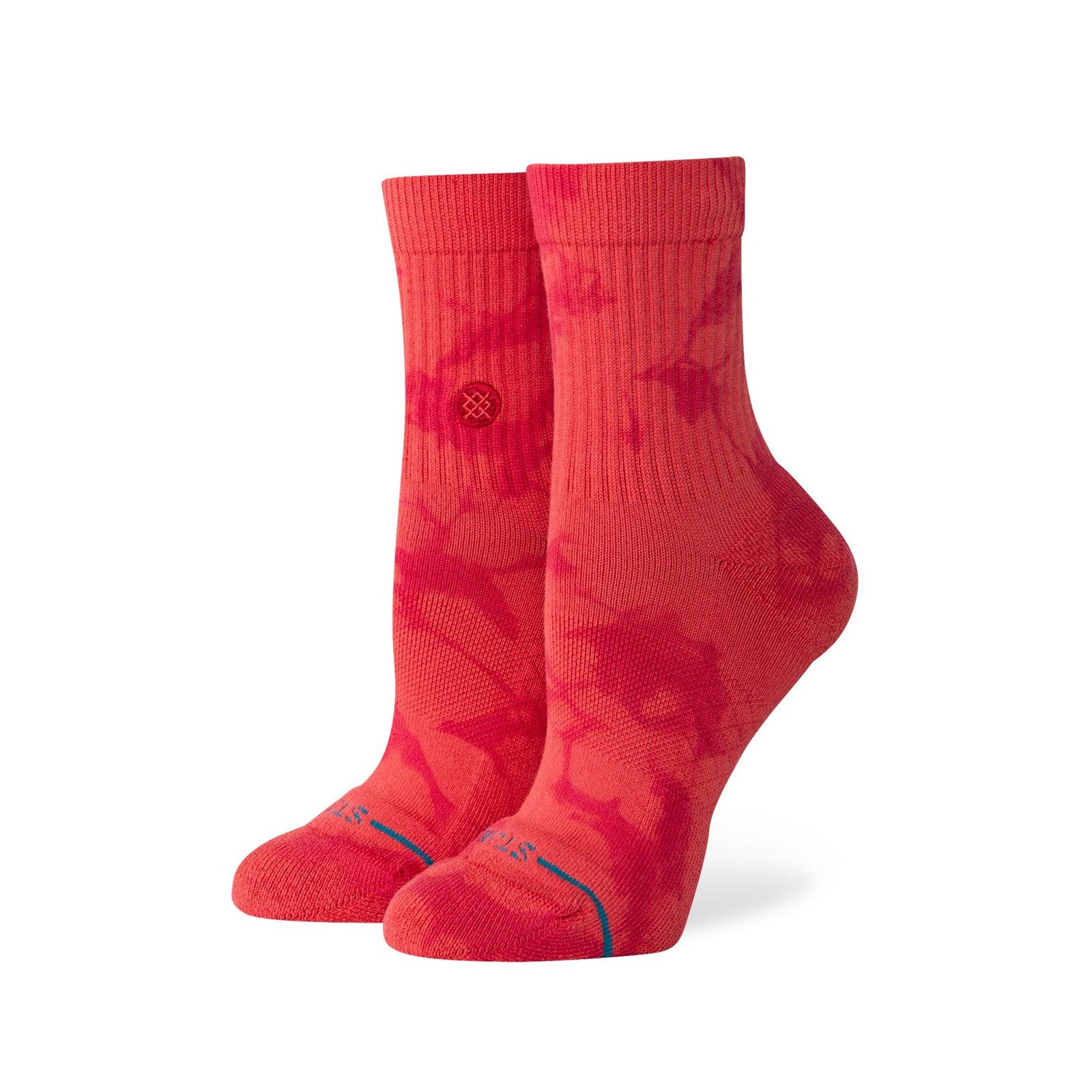 Breathable Adult Quarter Socks - Dye Namic Comfort Fit in Red | Perfect for Running, Hiking & Everyday Wear
