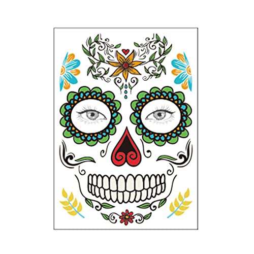 EXCLUZO Halloween Temporary Face Stickers - Scary Flower & Eye Designs for Costume Makeup, Stage Performances & Spooky Party Decor