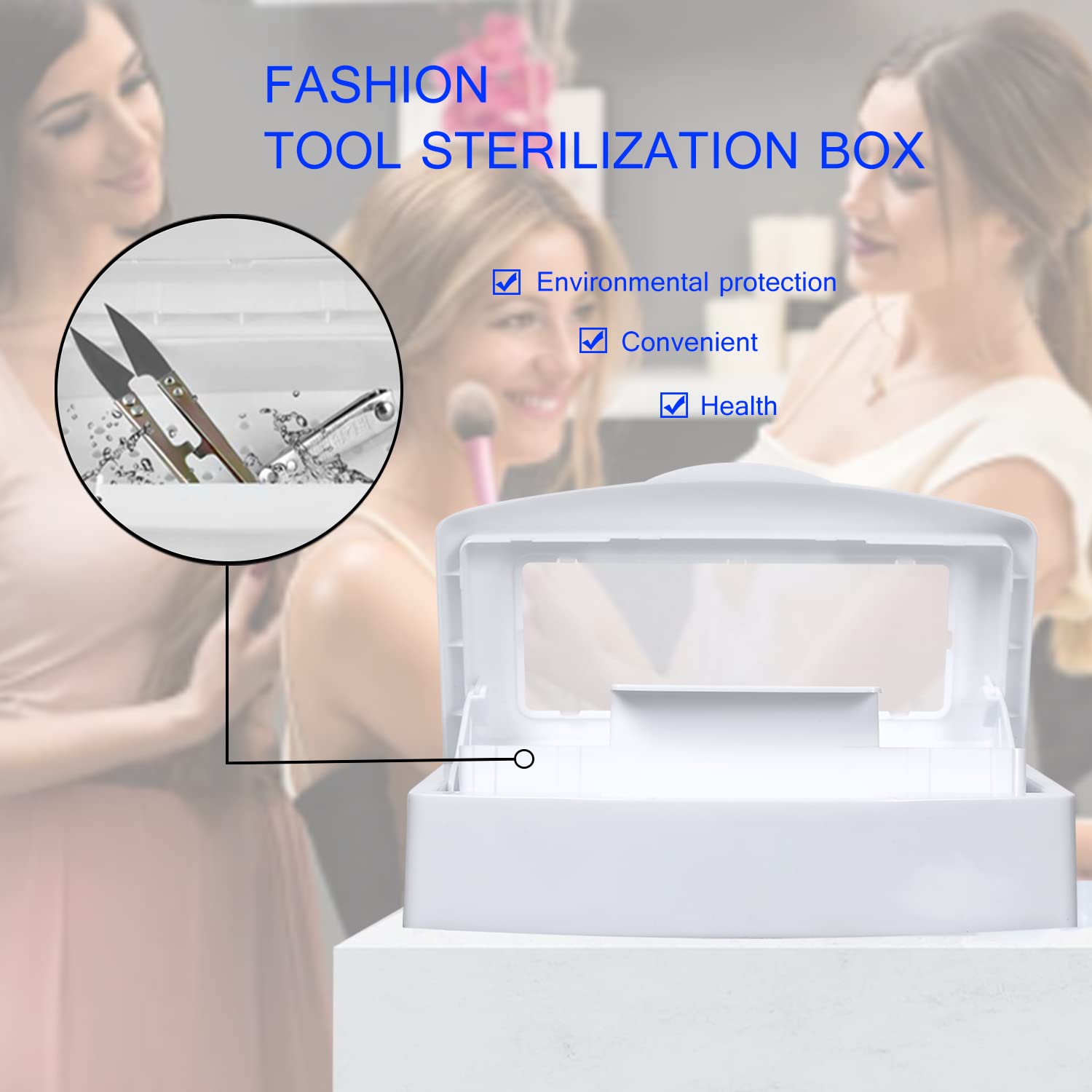 Sterilizing Tray for Salon & Spa - Thickened Plastic Barbicide Sterilization Box with Clear Lid, Storage Organizer for Nail Tools, Tweezers, Manicure Equipment | Perfect for Hair Salons, Nail Shops & Beauty Spas