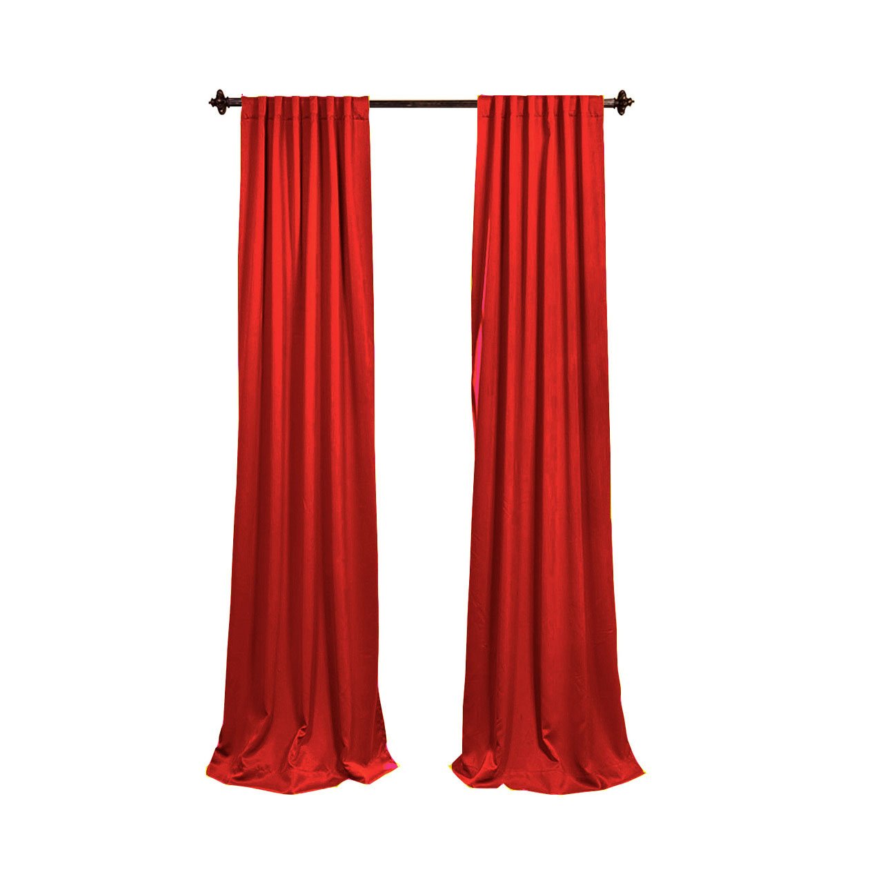 LA Linen Polyester Poplin Backdrop Drape (2 Pack) - 96 x 58 Inches, Red - Perfect for Photo Studio, Wedding Decor, and Event Backdrops