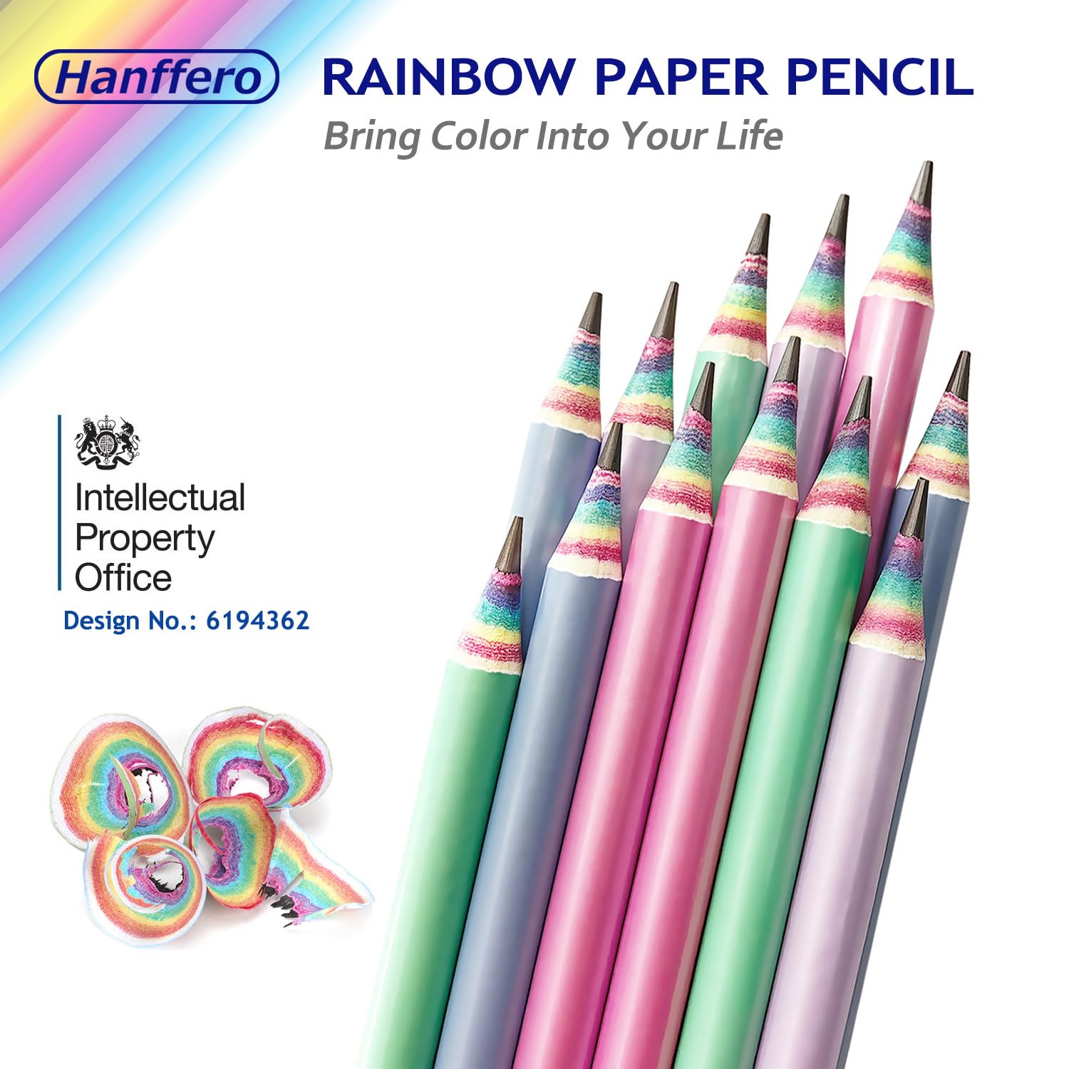 Premium Rainbow Colored Pencils #2 HB - 12 Pack Pre-Sharpened Recyclable Paper Pencils for Drawing, Writing, School & Office Use - Perfect for Art Projects, Note Taking & Gift Giving