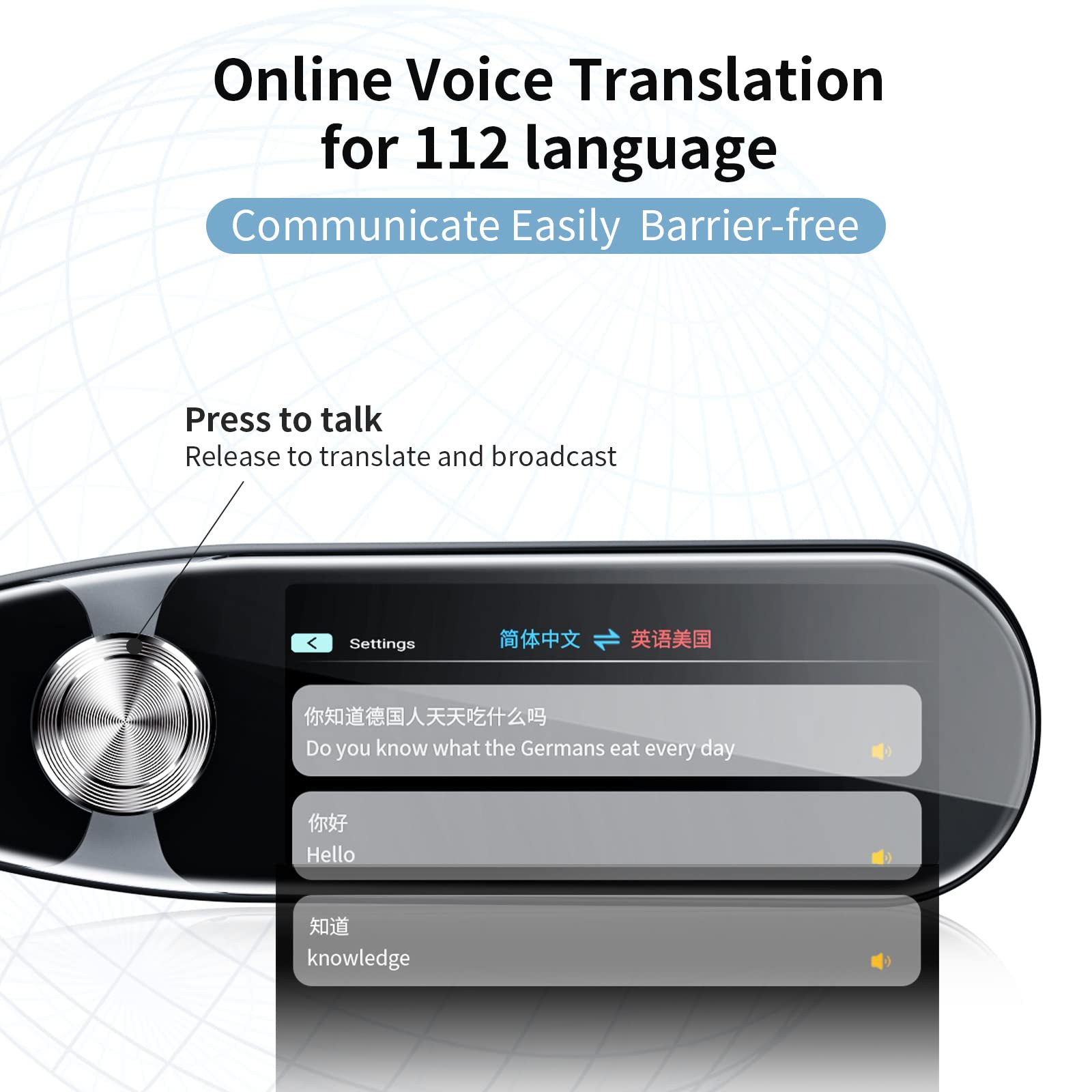 Multilingual OCR Pen Scanner - 112 Languages Text Translation & Speech Device with Text Excerpt Function | Portable Digital Scanning Translator for Language Learning, Business Meetings & Travel Reading