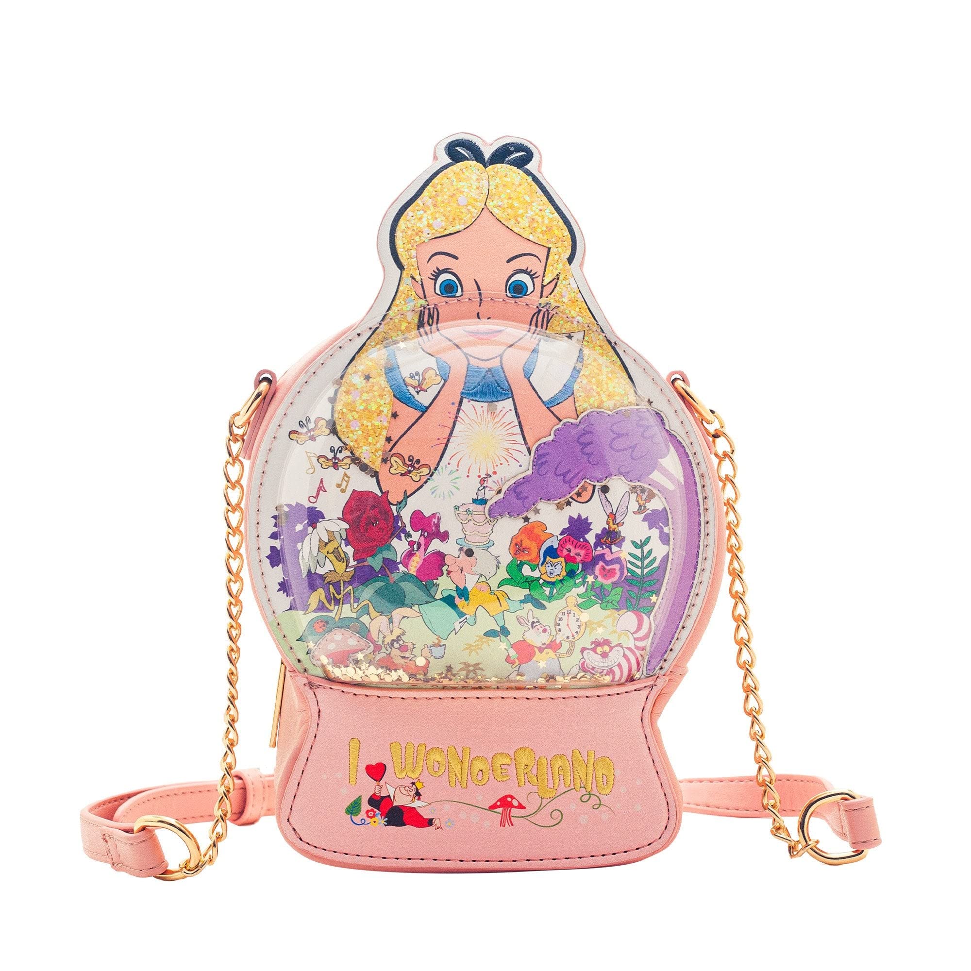 Danielle Nicole Disney Alice in Wonderland Snow Globe Crossbody Bag - Cute Fashion Handbag for Women | Perfect for Cosplay, Disneybound Outfits & Everyday Use