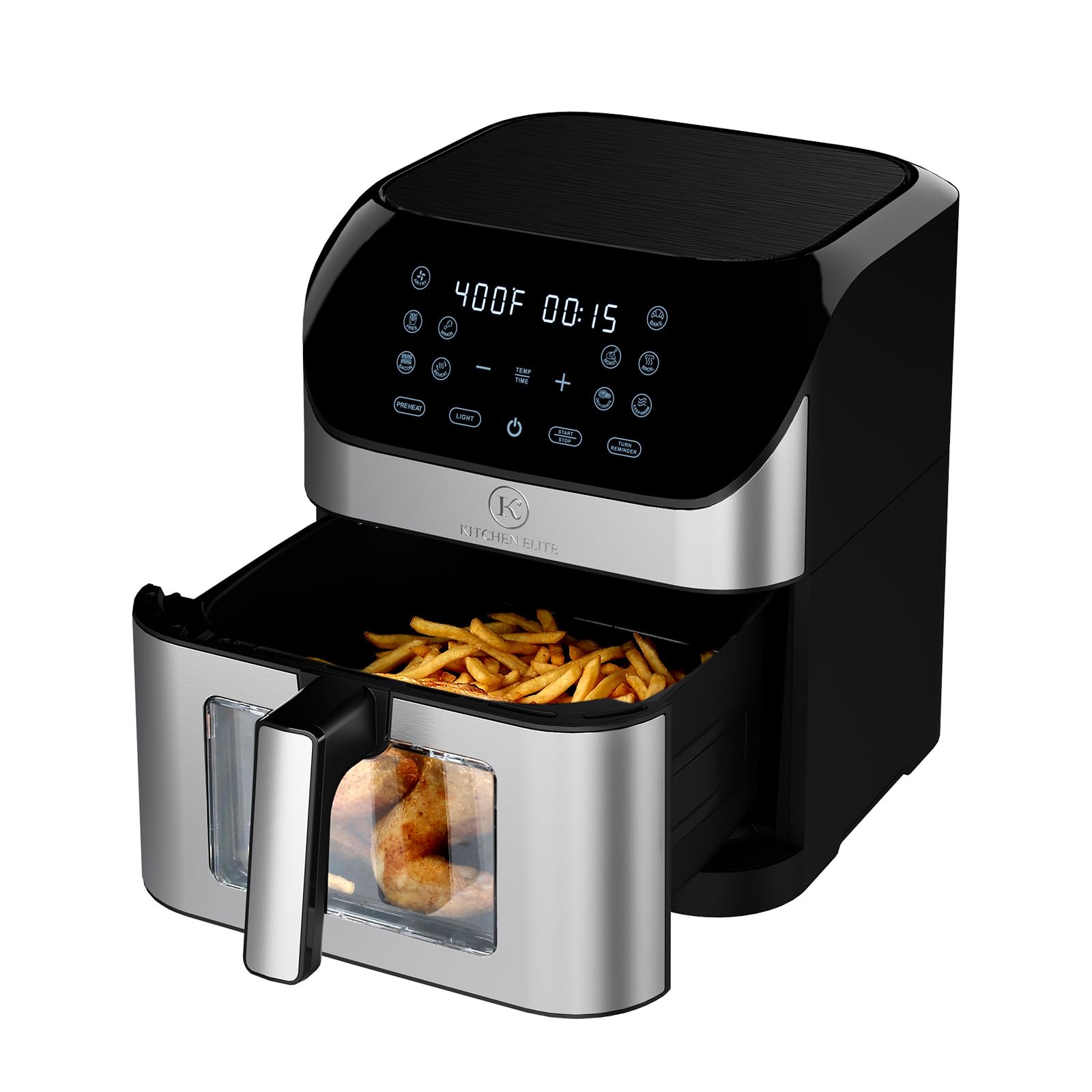 **Kitchen Elite® 8QT Air Fryer with 360° Turbo Airflow Technology – 8 Preset Functions, Nonstick Square Basket with Window, Probe Thermometer & Auto Shut Off – Perfect for Family Meals, Healthy Cooking & Quick Snacks**    *(Optimized for Google SEO, includes key features, and highlights usage scenarios like family meals, healthy cooking, and quick snacks.)*