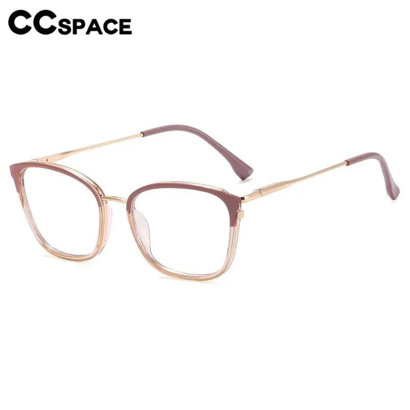 CCspace Women's Full Rim Square TR90 Titanium Eyeglasses 56863 - Lightweight & Durable Glasses for Work, Reading & Fashion