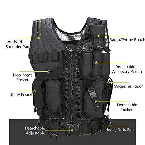 SWAT Tactical Vest with Multiple Pockets - Durable Military Gear for Airsoft, Hunting & Outdoor Adventures