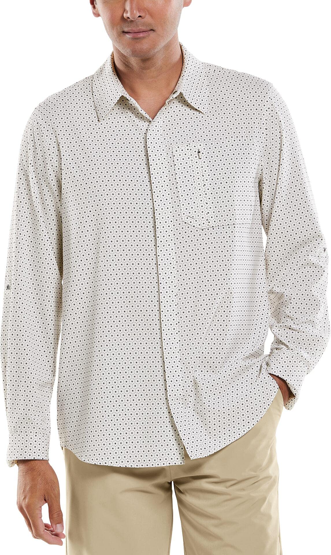 Coolibar UPF 50+ Men's Fiera Smart Shirt - Sun Protective Long Sleeve Shirt for Outdoor Activities, Hiking, Fishing & Travel - Lightweight & Breathable UV Protection Clothing