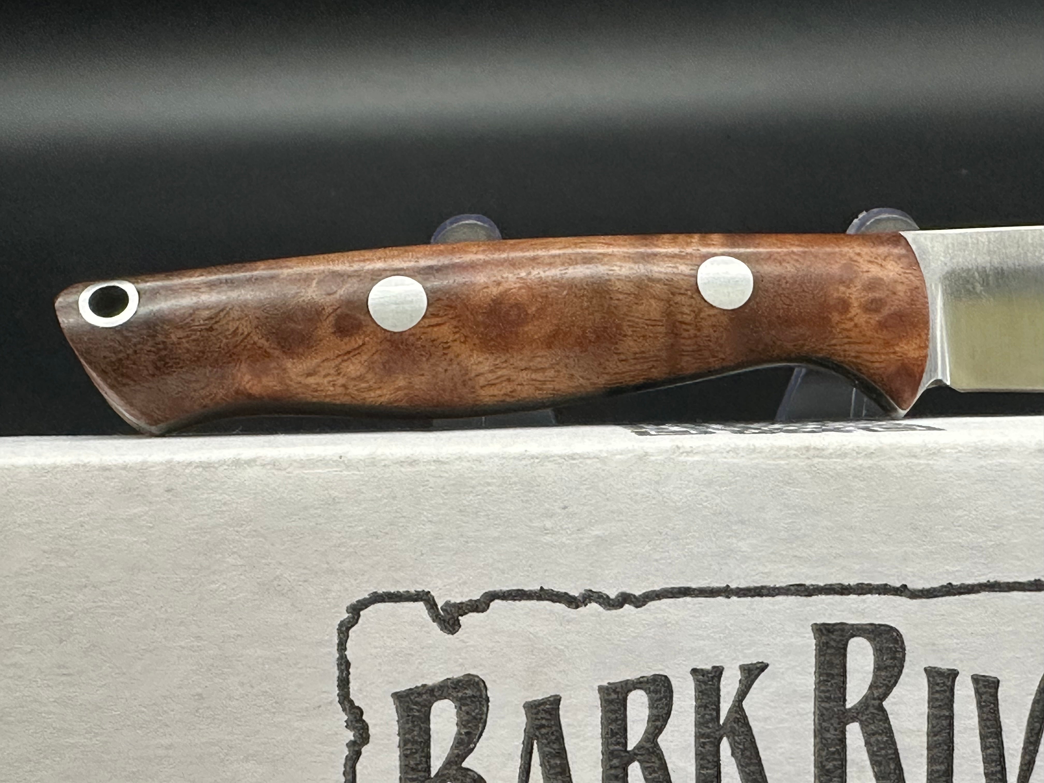 Bark River Bravo EDC Knife with Camphor Burl Handle - Premium Everyday Carry Pocket Knife for Outdoor, Camping, and Survival Use