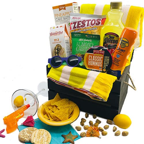 Tropical Treasures Beach Gift Basket - Premium Hawaiian-Inspired Coconut & Seashell Decor Set for Summer Vacations, Beach Parties & Coastal Home Decor