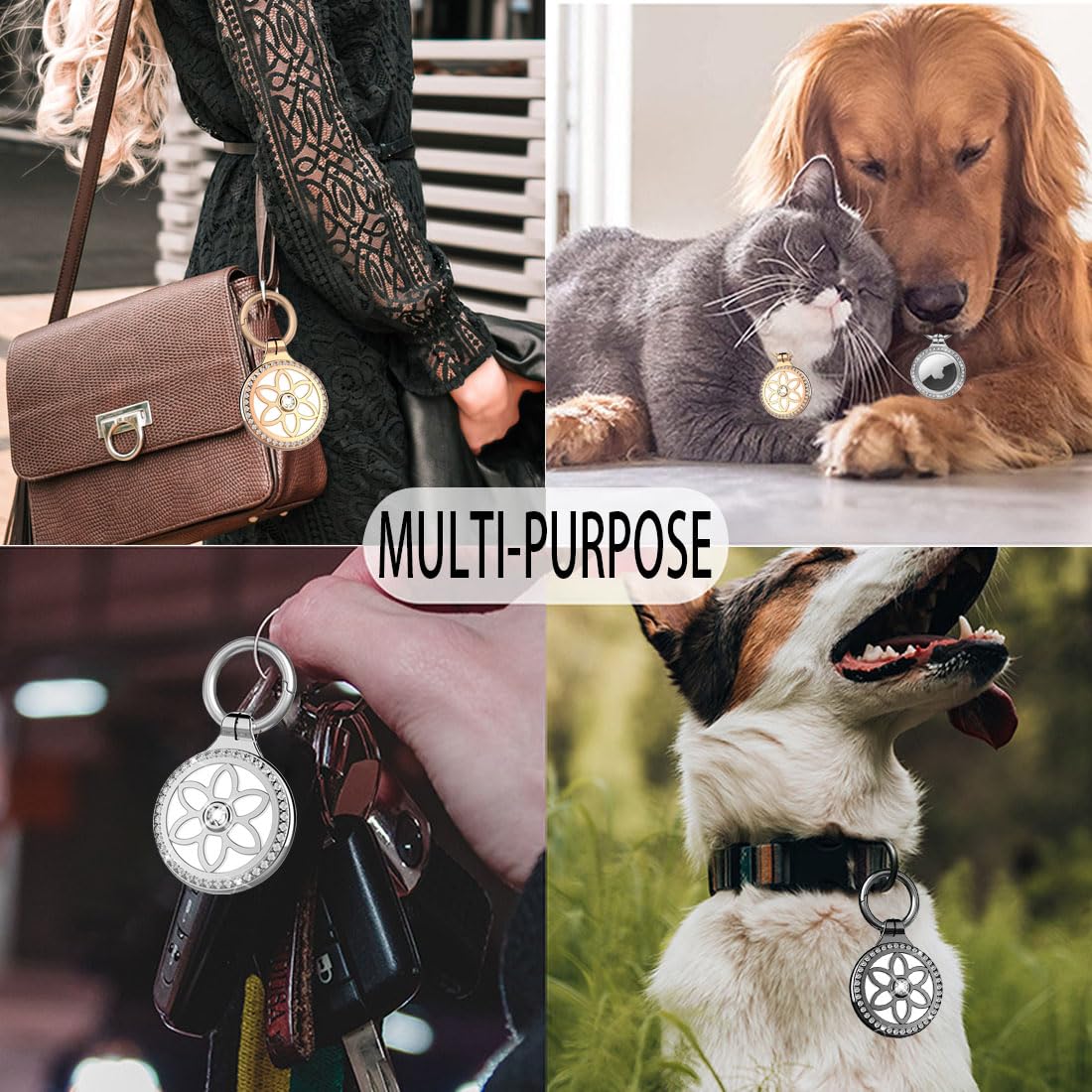 Premium Airtag Holder - Durable AirTag Sleeve & Keychain Case for Apple AirTag Tracker, Secure Key Ring & Protective Cover - Perfect for Keys, Luggage, Pets & Backpacks