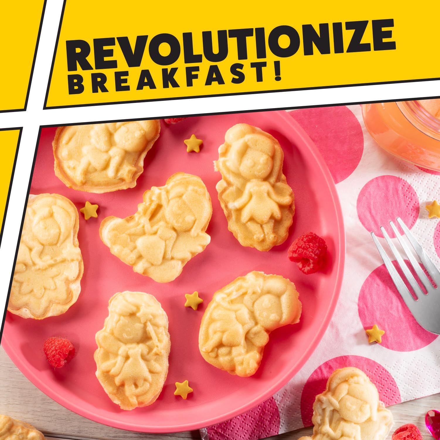 Fairy Friends Mini Waffle Maker - Electric Non-Stick Waffle Iron for Kids & Adults - Makes 7 Magical Fairy-Shaped Waffles & Pancakes Fast - Perfect for Breakfast, Parties & Princess-Themed Gifts