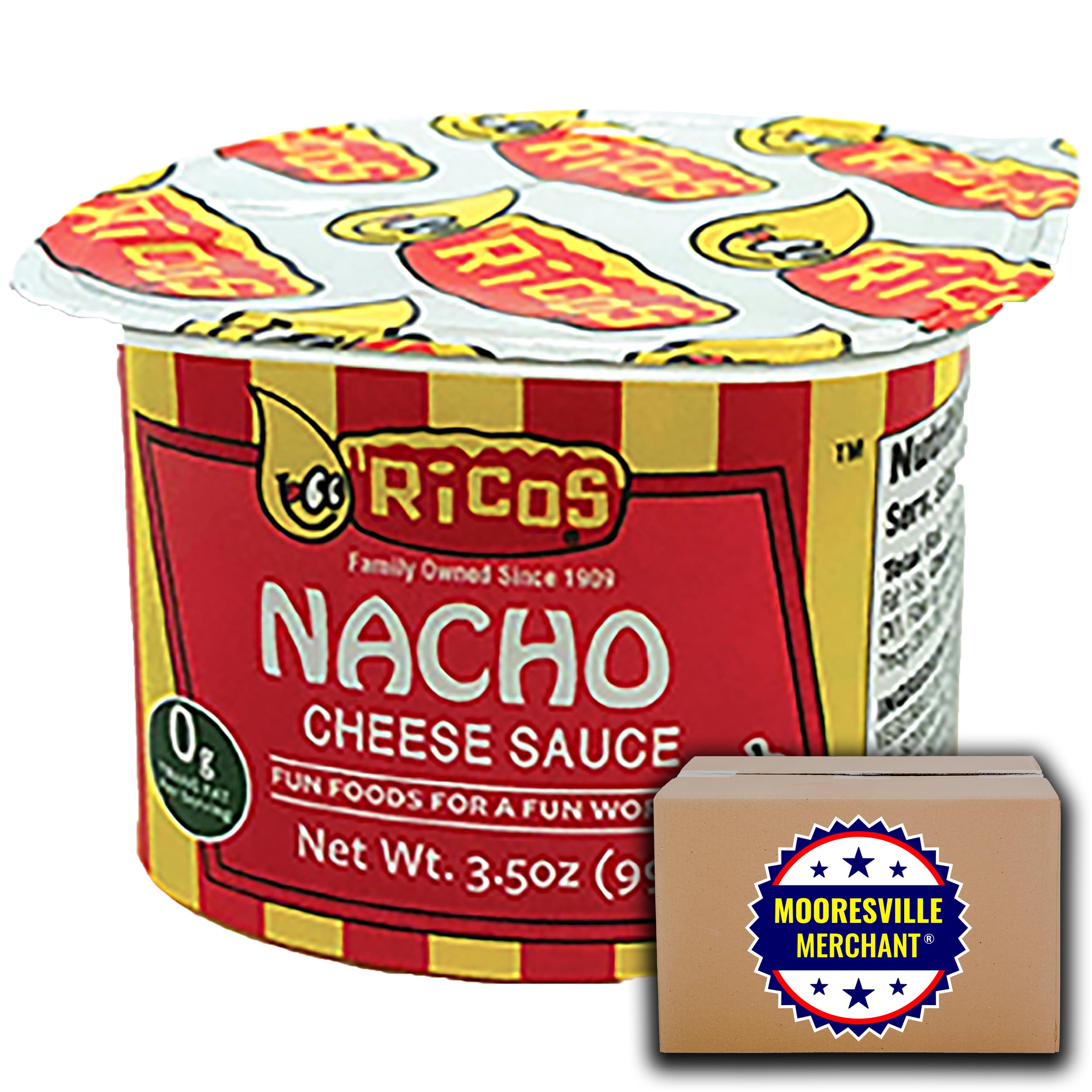 Ricos Nacho Cheese Sauce - 3.5 oz (24 Cups) | Bulk Nacho Cheese for Restaurants, Cinemas & Catering | Perfect for Nachos, Hot Dogs & Party Snacks