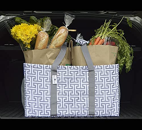 Extra Large Reusable Canvas Tote Bag - Oversized Collapsible Grocery Shopping Bag with 13