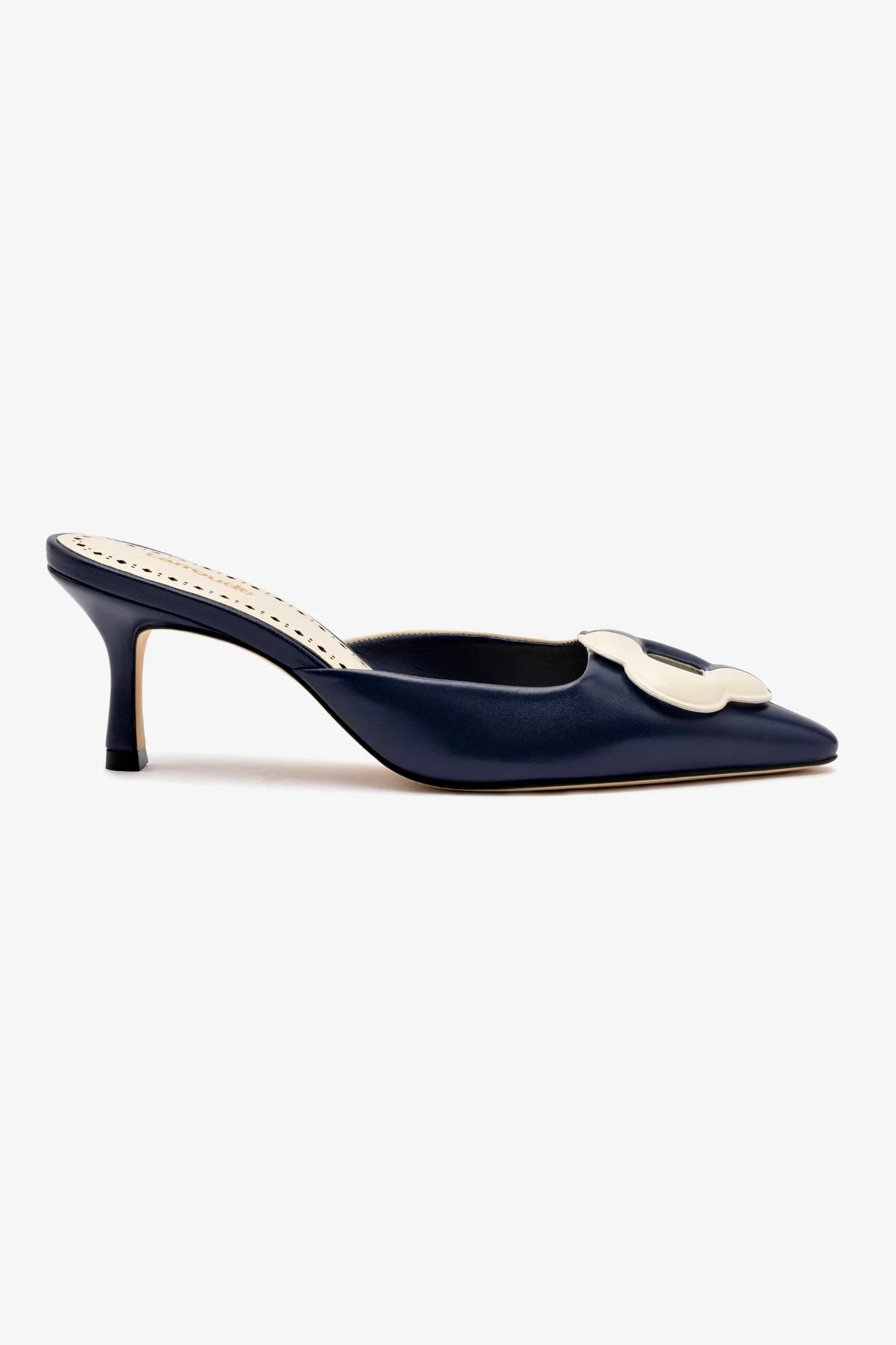 Premium Flora Pump in Navy & Ivory Leather - Elegant Women's Dress Shoes for Weddings, Parties & Office Wear