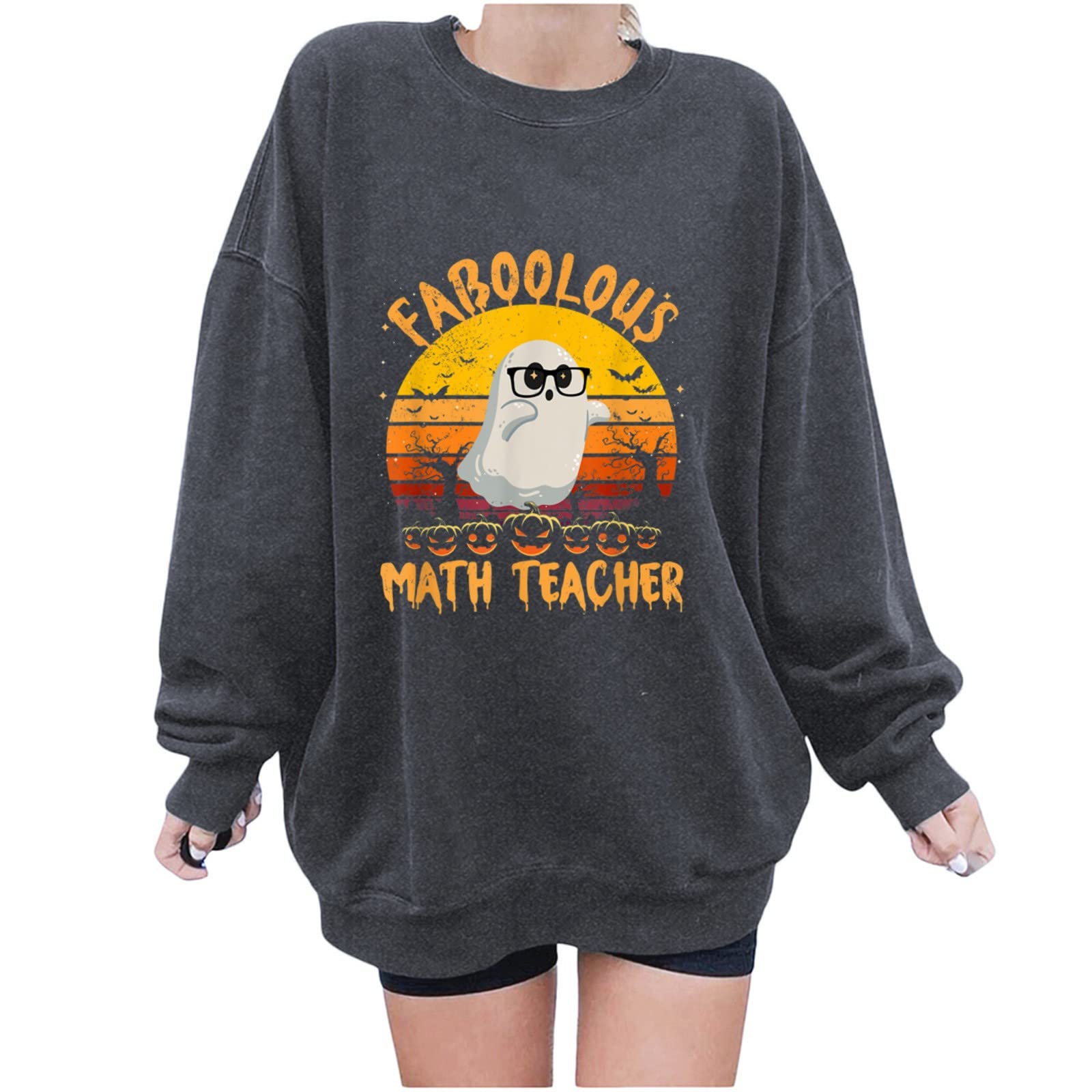 Women's Oversized Halloween Witch Sweater - Cozy Long Sleeve O-Neck Pullover for Autumn | Perfect for Halloween Costumes, Fall Fashion & Casual Outfits