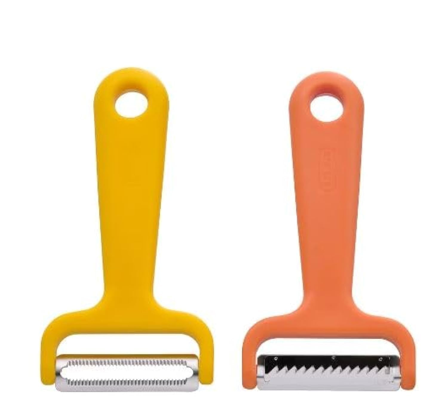 Premium Vegetable Cutters Set of 2 - Bright Yellow & Orange Stainless Steel Kitchen Tools for Slicing, Dicing & Chopping - Perfect for Meal Prep, Salad Making & Healthy Cooking