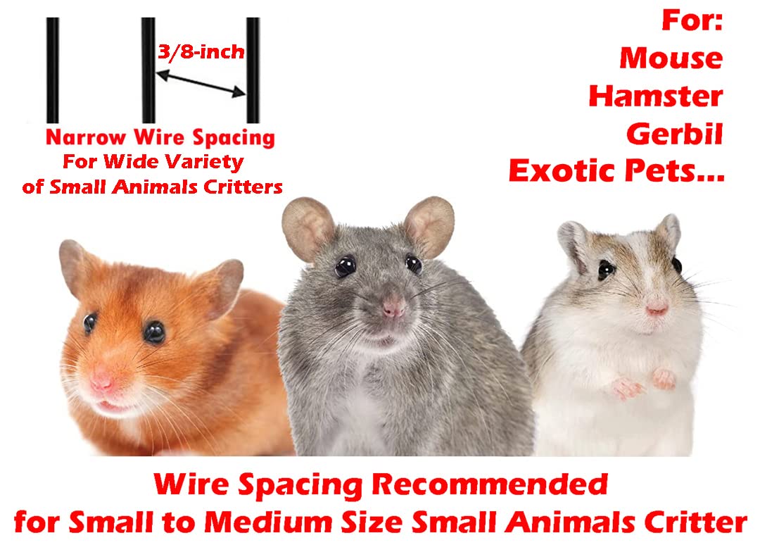 4-Floor Clear Acrylic Hamster Cage with Exercise Ball, Water Bottle & Food Bowl - Expandable & Customizable Habitat for Gerbils, Mice & Rodents - Perfect for Small Pet Homes & Play Areas