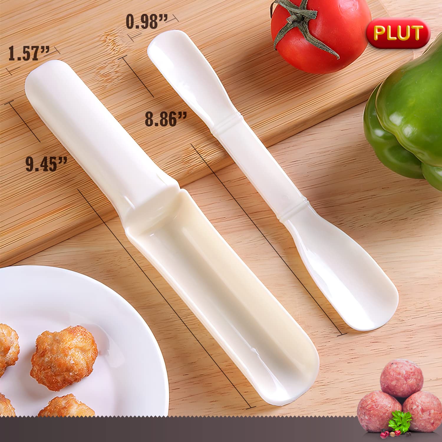 Non-Stick Plastic Meatball Maker Tool - 2 Pack | Easy Meatball Scoop & Baller for Perfect Homemade Meatballs | Ideal for Cooking, Meal Prep & Party Snacks