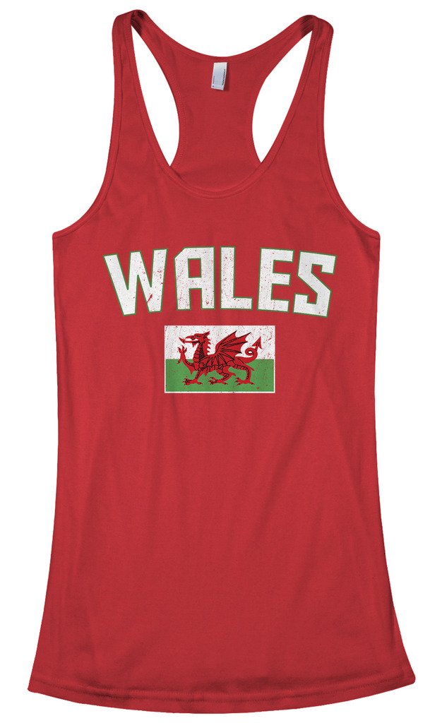 Threadrock Women's Wales Flag Racerback Tank Top - Lightweight & Breathable Summer Workout Top for Gym, Running & Casual Wear