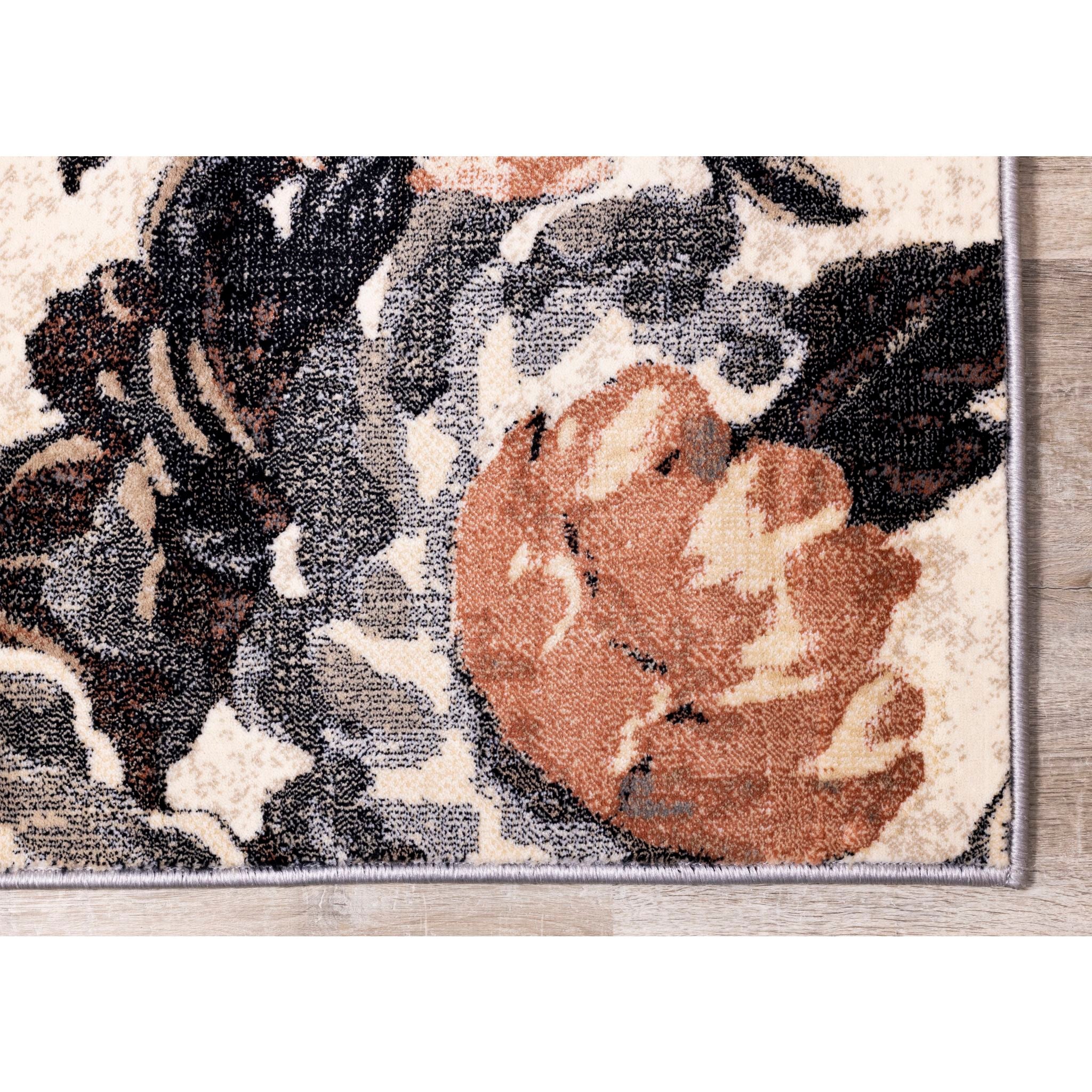 Stylish Abbey Area Rug 6x9 Feet - Soft Non-Slip Living Room Rug for Home Decor, Bedroom, Office - Modern Floral Design for Cozy Spaces