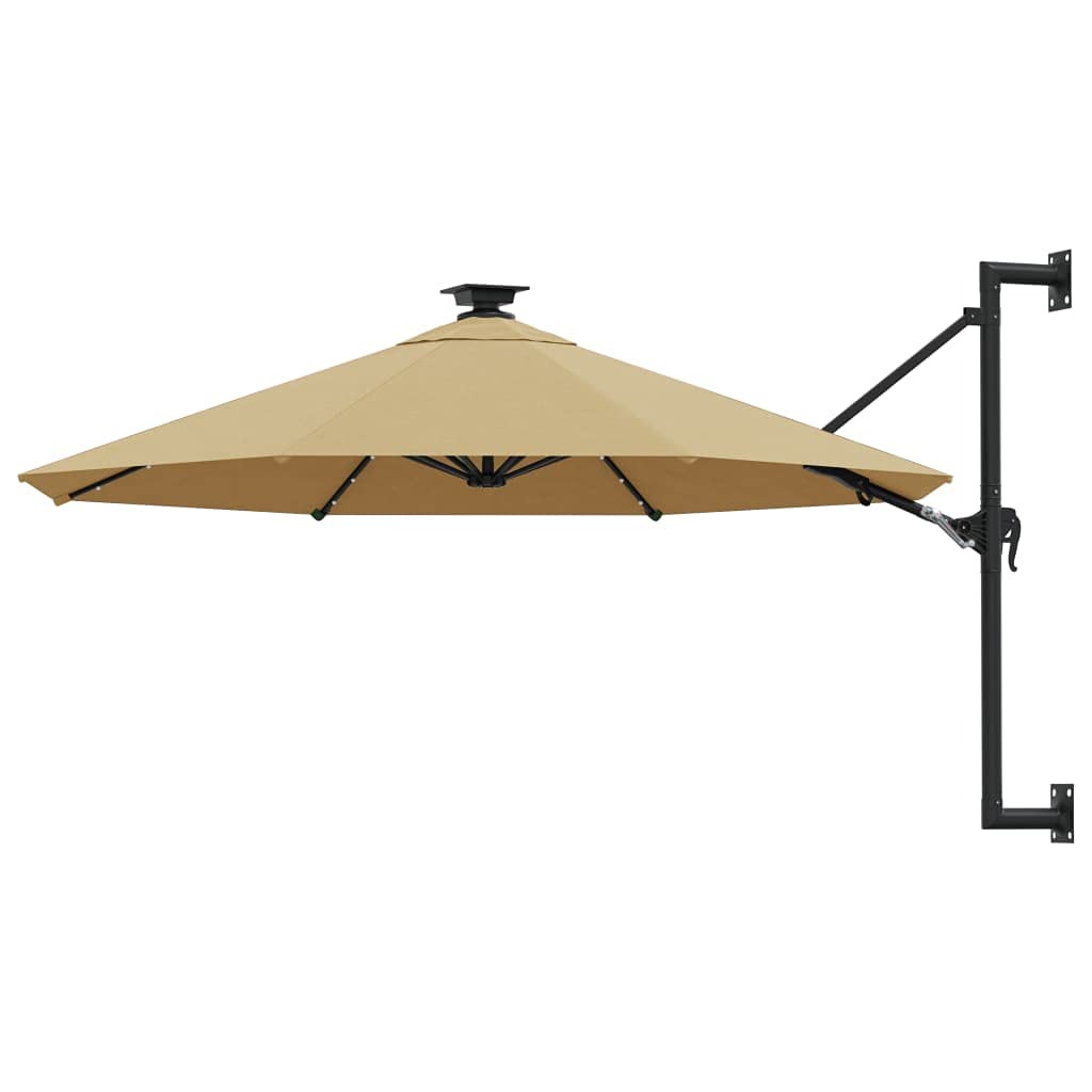 LED Solar Patio Umbrella with Metal Pole - 118.1