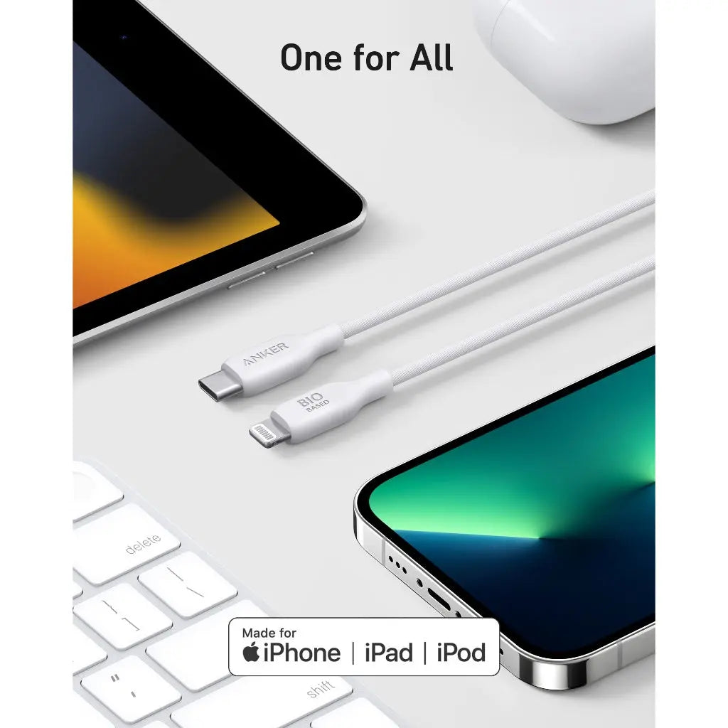 Anker 542 PowerLine USB C to Lightning Cable 3ft - MFi Certified Fast Charging Cable (30W) for iPhone 14/13/12/11/X/8 & iPad - Durable Braided Nylon for Home, Office & Travel Charging