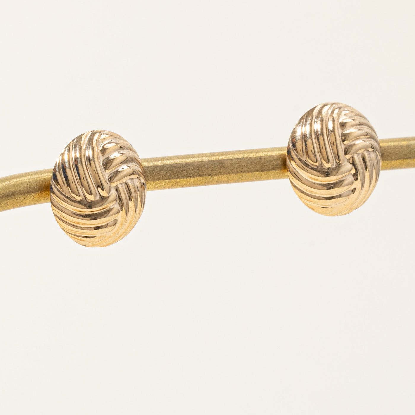 14K Yellow Gold Button Knot Stud Earrings for Women – Minimalist Elegant Jewelry Gift for Birthday, Anniversary & Everyday Wear