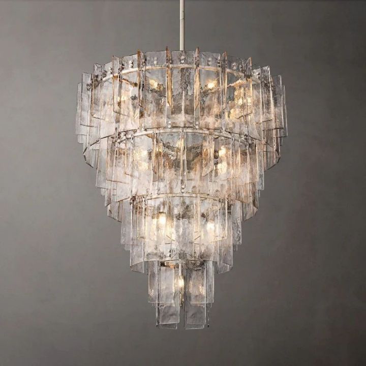 Corinna Multi-Layer Round Crystal Chandelier - 47 Inch Modern Ceiling Light Fixture for Dining Room, Living Room & Bedroom Lighting