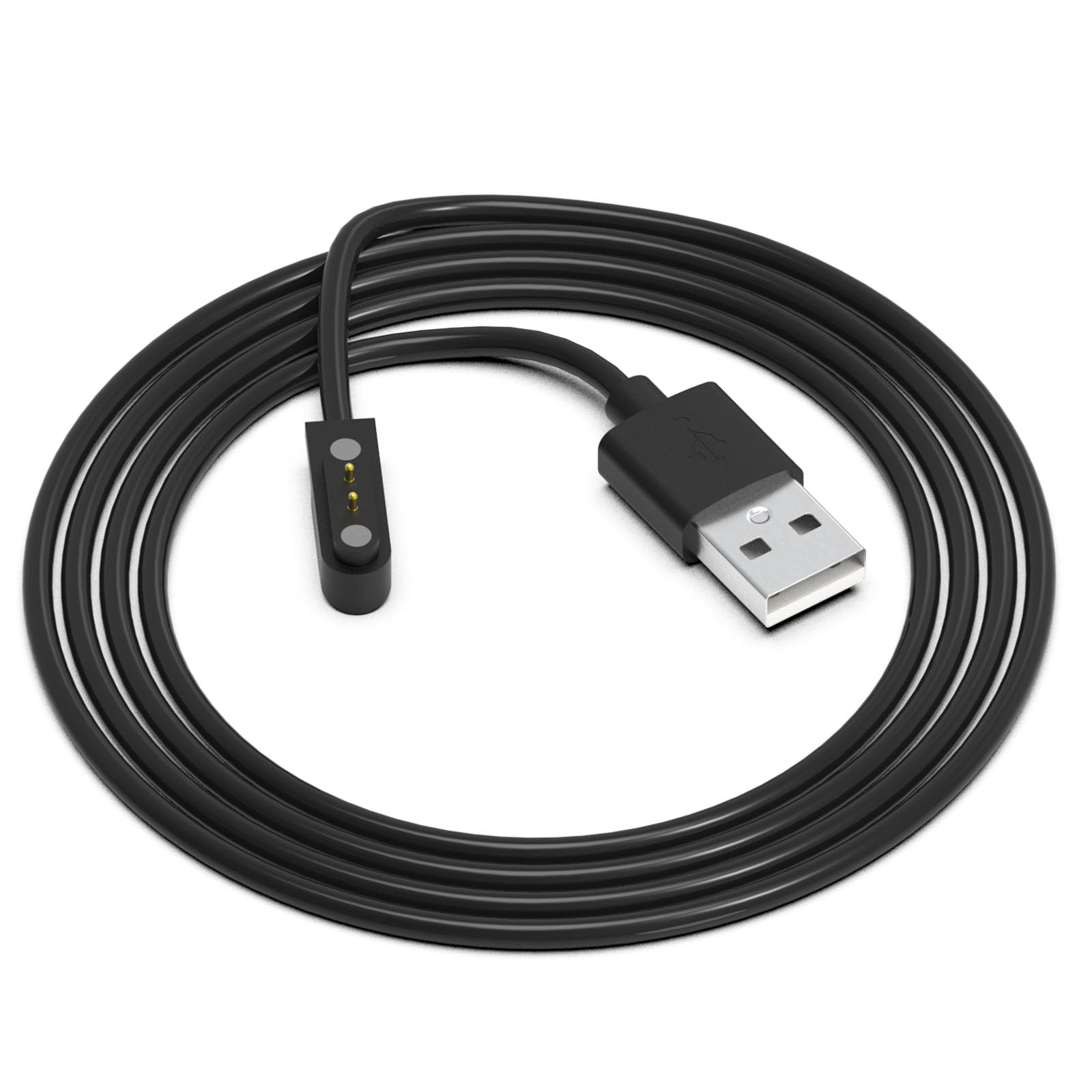 Magnetic Smart Watch Charger - 2 Pin Cable for Da Fit Watch, 4mm Contact Pin Spacing, Black | Perfect for Fitness Tracking & Daily Charging