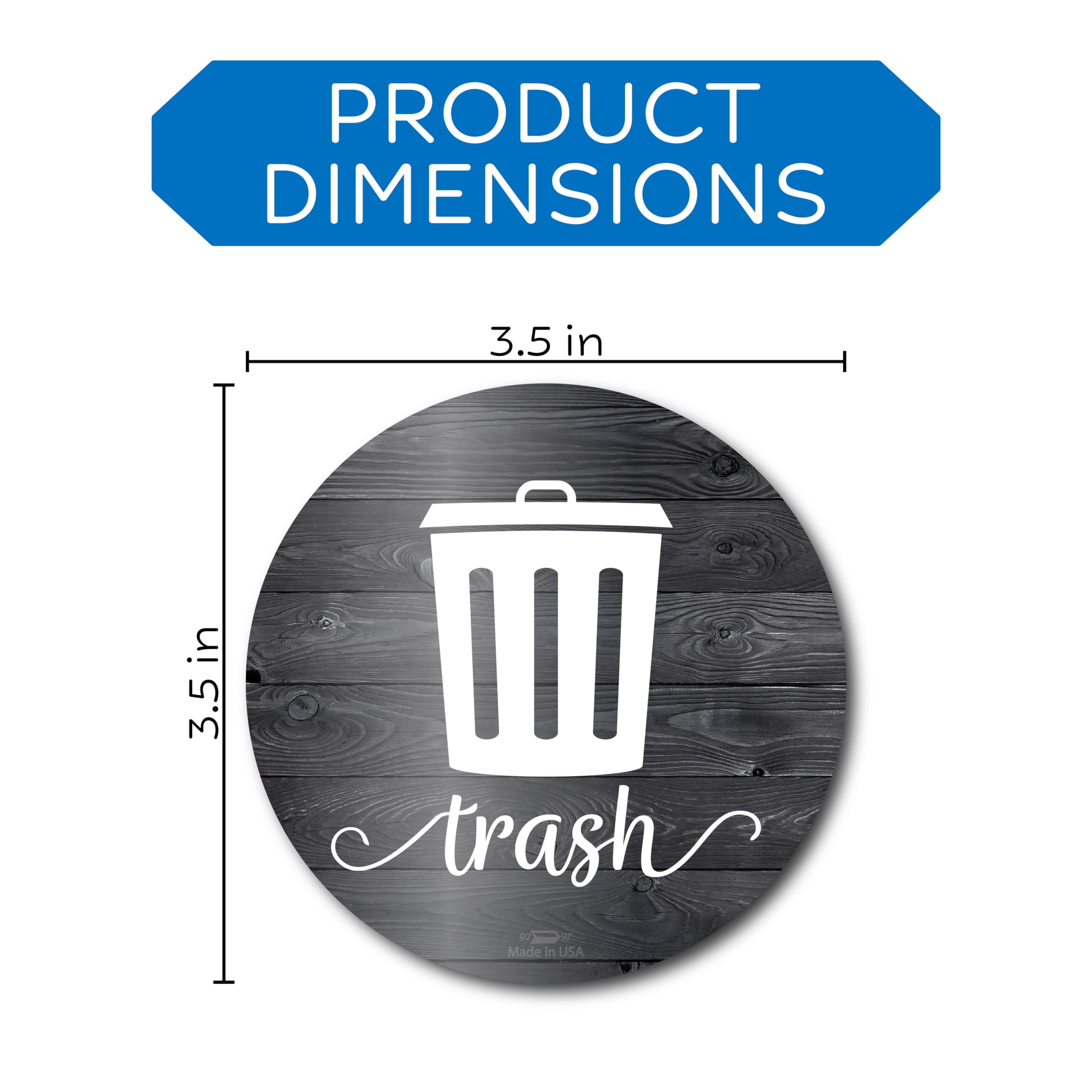 Farmhouse Recycling Stickers for Trash Can - 3.5