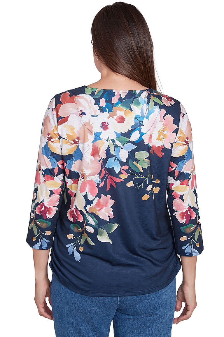 Free Spirit Floral Ruched Blouse - Women's Boho Chic Ruffle Sleeve Tops for Casual Wear & Summer Outfits