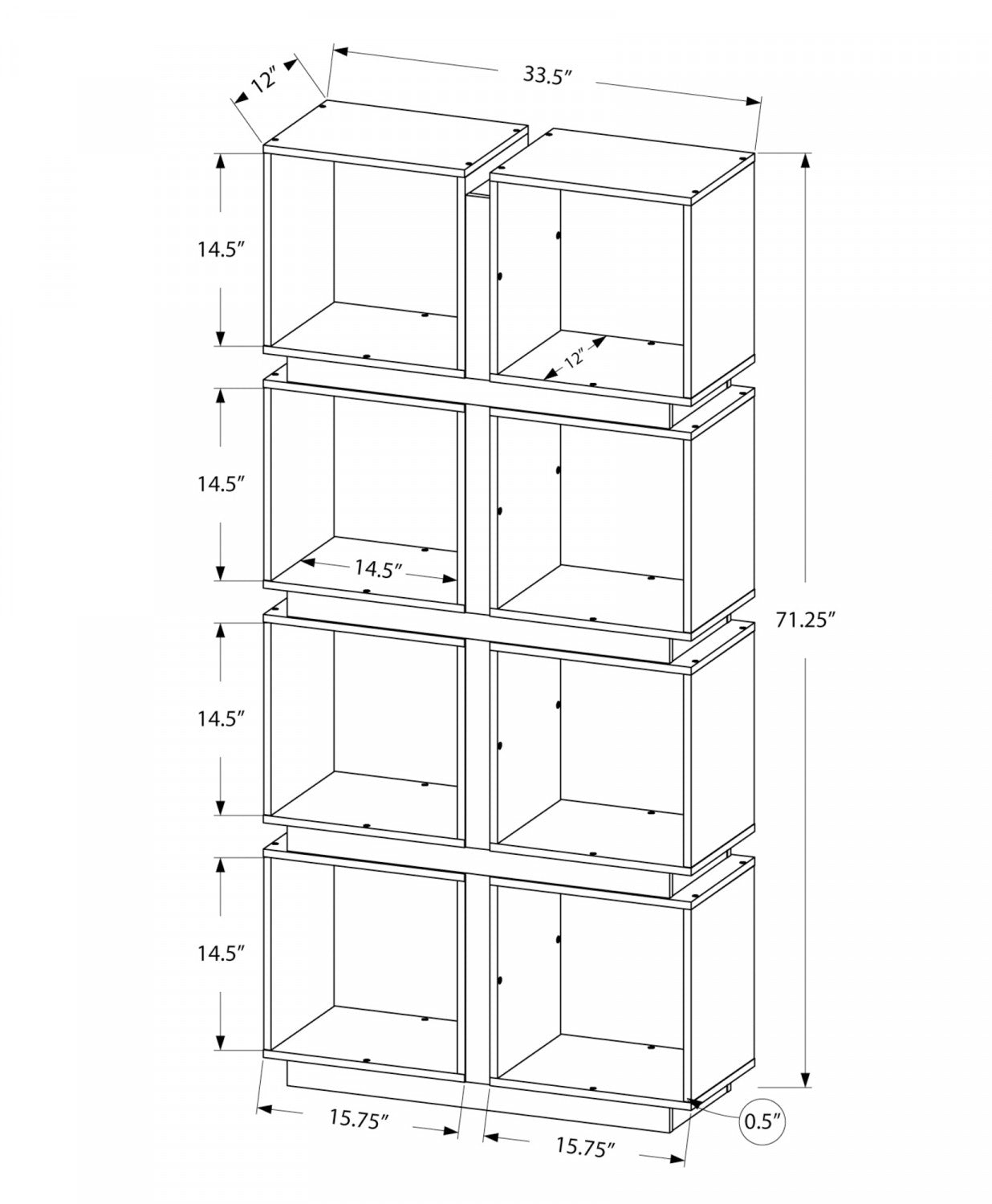 Modern White Rhea Bookcase - Stylish Storage for Books, Decor & More - Perfect for Living Room, Bedroom or Home Office