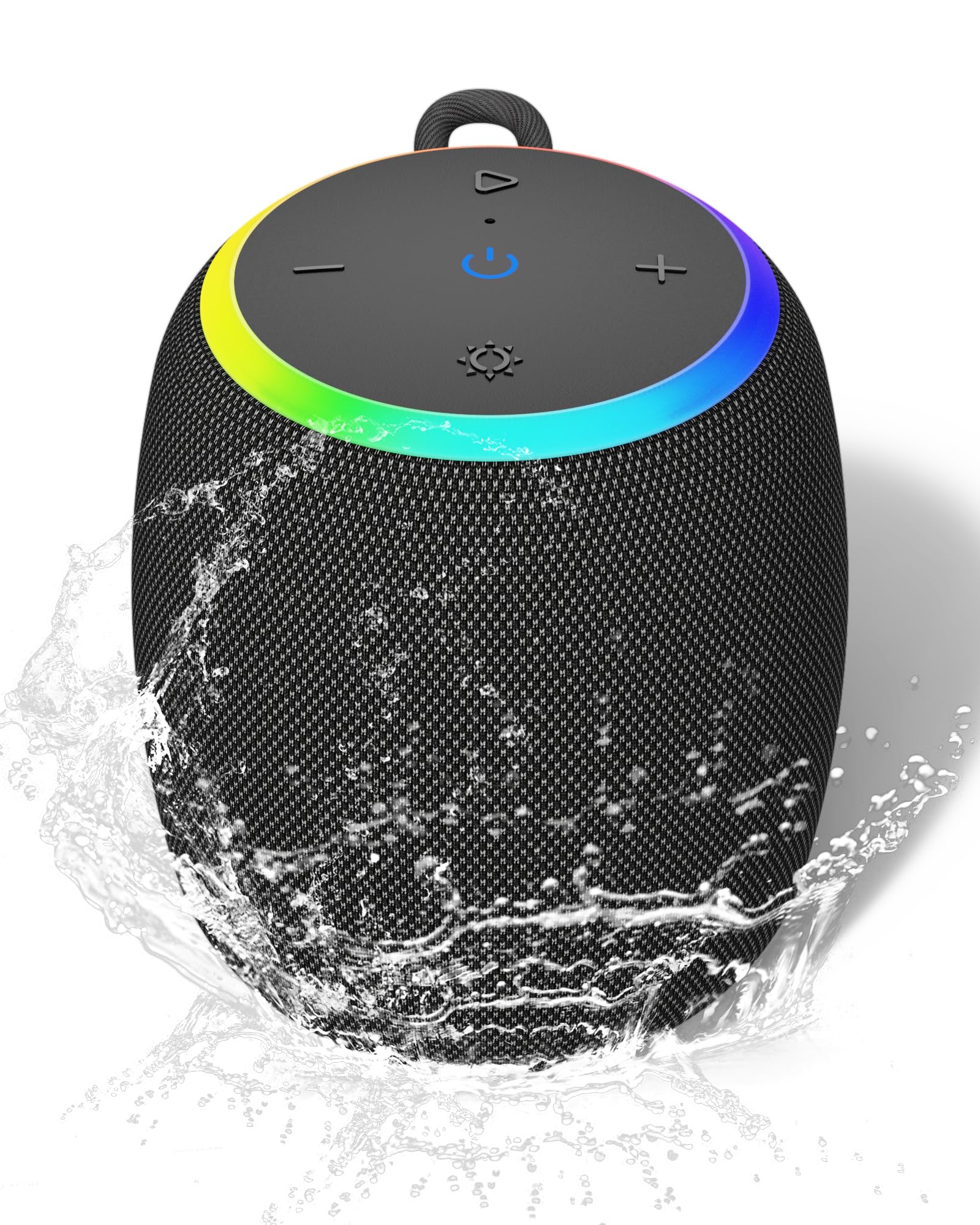 Premium Bluetooth Speaker - 15W Stereo Sound, IPX6 Waterproof, Wireless Portable Speaker with Bluetooth 5.3, LED Lights & TWS | 12H Playtime for Shower, Home, Outdoor, Party, Beach & Camping | Perfect for Poolside Relaxation, Backyard BBQs and Travel Adventures