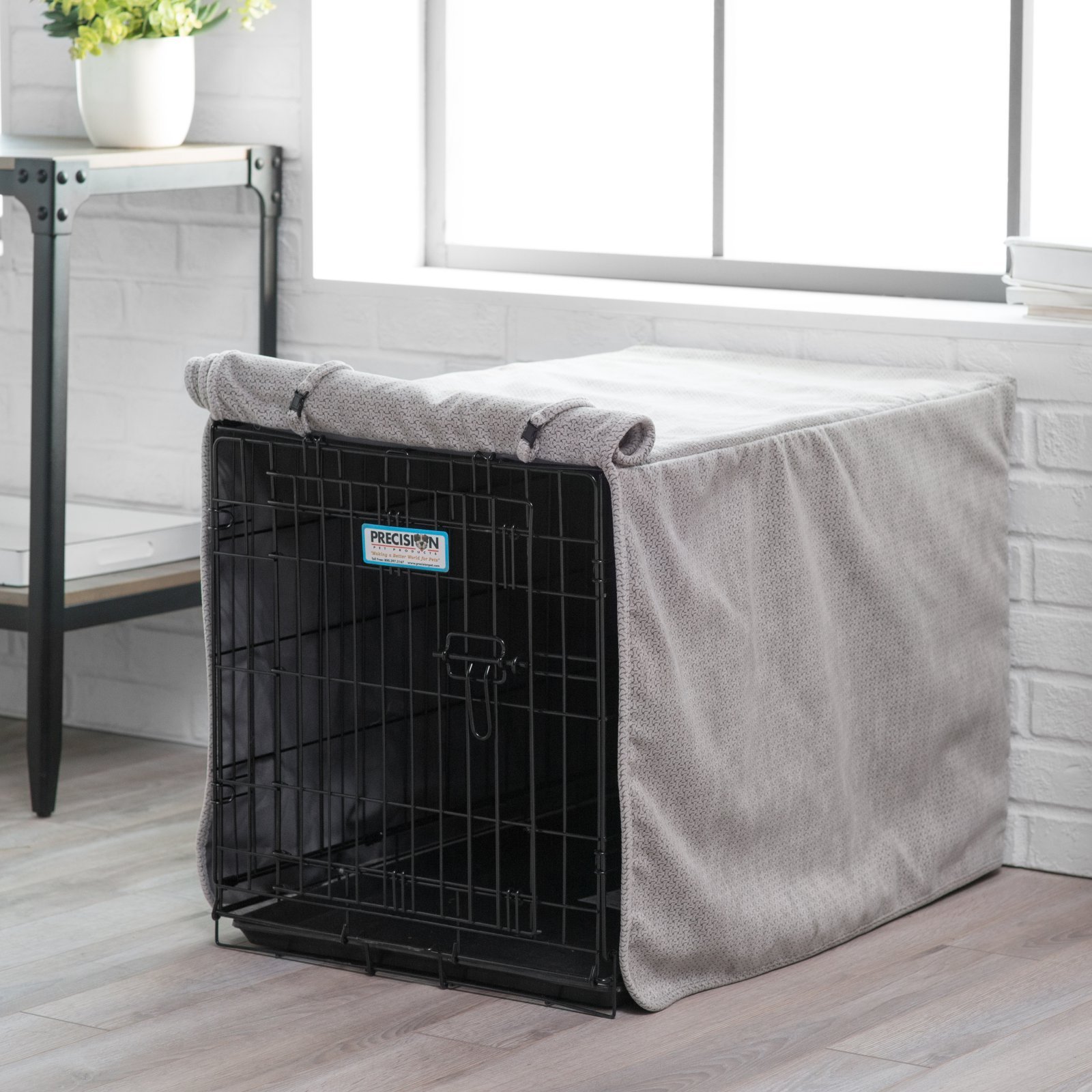 Luxury Dog Crate Cover for Small Dogs - Soft Herringbone Fabric - Perfect for Pet Beds, Travel & Home Decor