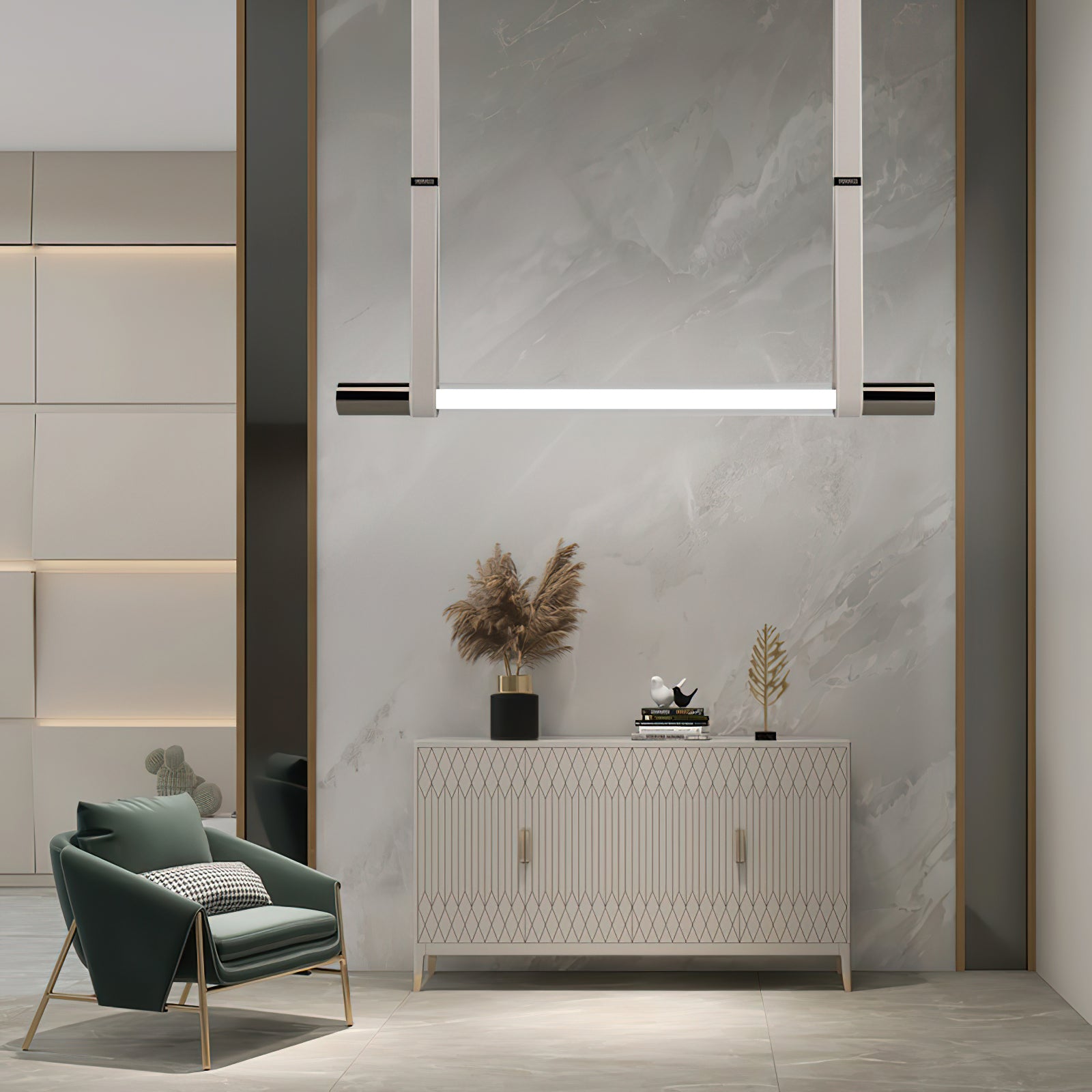 Modern Calm Pendant Light Fixture - Sleek Minimalist Hanging Lamp for Bedroom, Dining Room & Living Room Decor