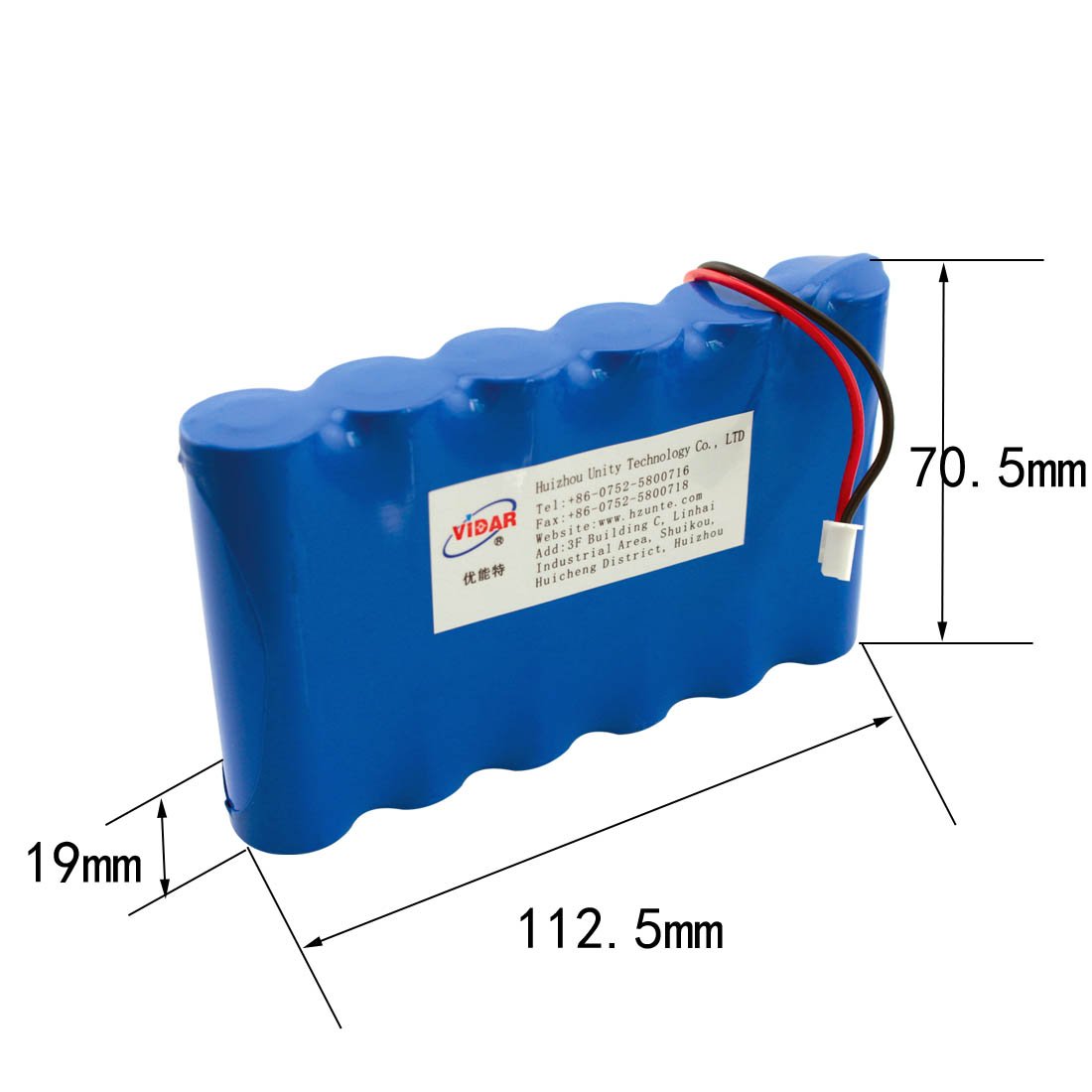 VIDAR 12V 5200mAh Rechargeable Lithium Ion Battery Pack with JST PH2.54/2P Connector - High Capacity Li-ion Battery for Electronics, Toys, LED Lighting & Equipment - Perfect for DIY Projects, RC Cars, Emergency Lights & Portable Devices