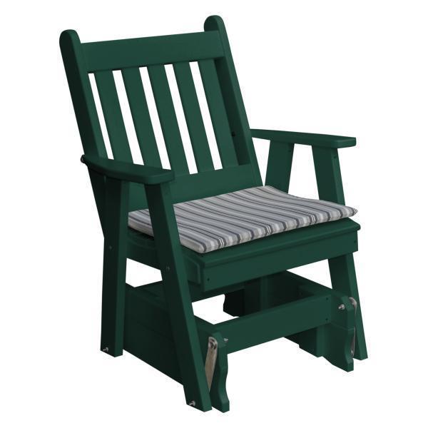 A & L Furniture Poly Traditional English Gliding Chair - Comfortable Rocking Recliner for Living Room, Nursery & Relaxation - Perfect for Reading, Nursing & Lounging