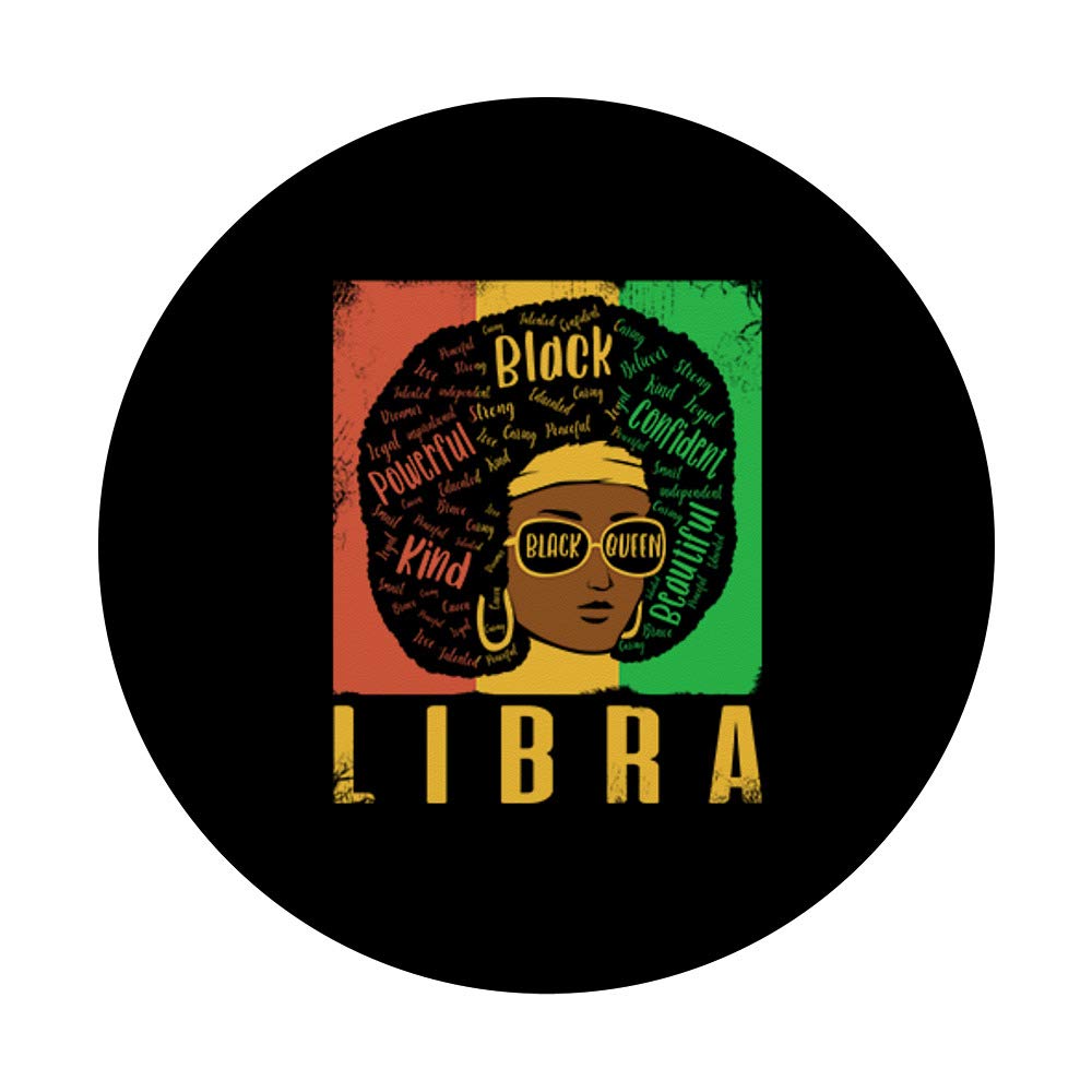 Libra Strong Black Woman Afro Horoscope Zodiac T-Shirt - Empowering Astrology Gift for Women - Perfect for Birthdays, Black History Month & Daily Inspiration