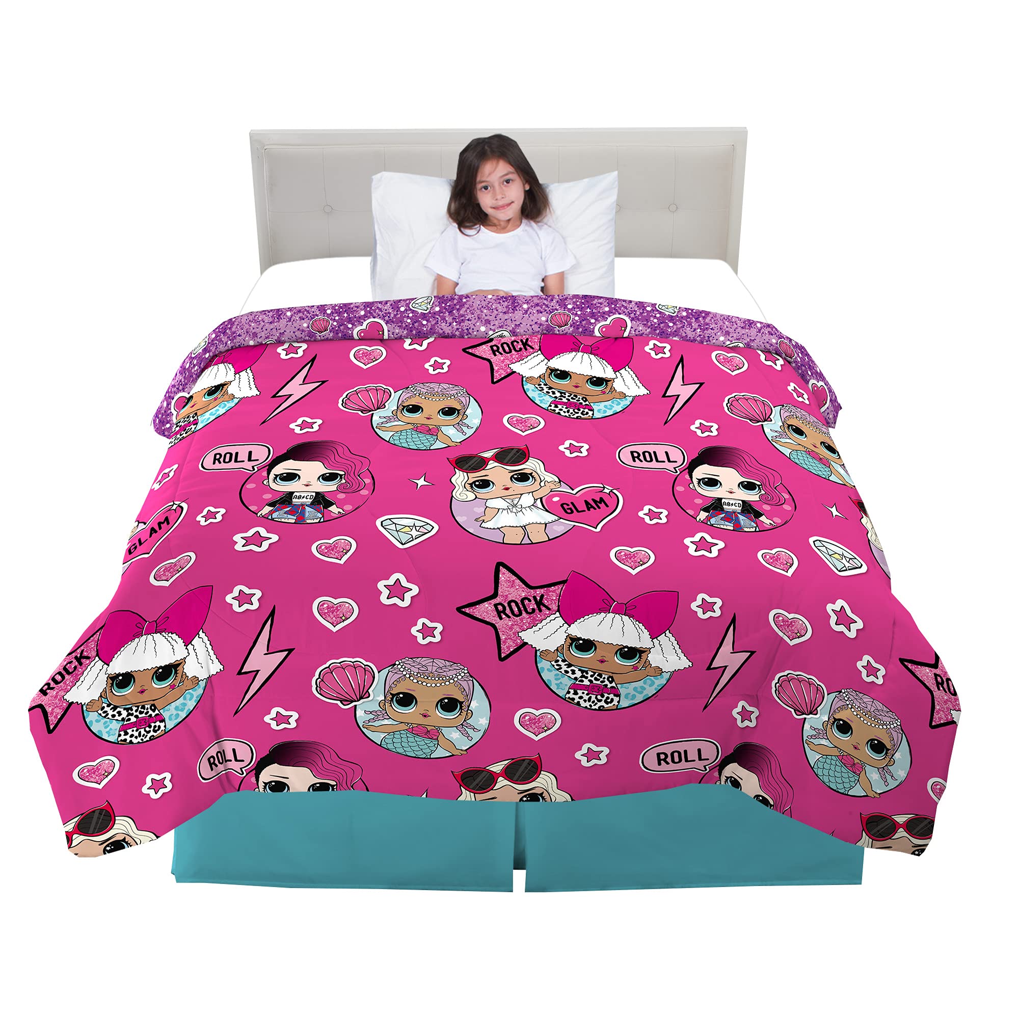 Franco Kids Bedding Soft Microfiber Comforter Set - Full Size LOL Surprise Design - Ultra Soft & Hypoallergenic for Boys & Girls - Perfect for Bedrooms, Sleepovers & Cozy Nights