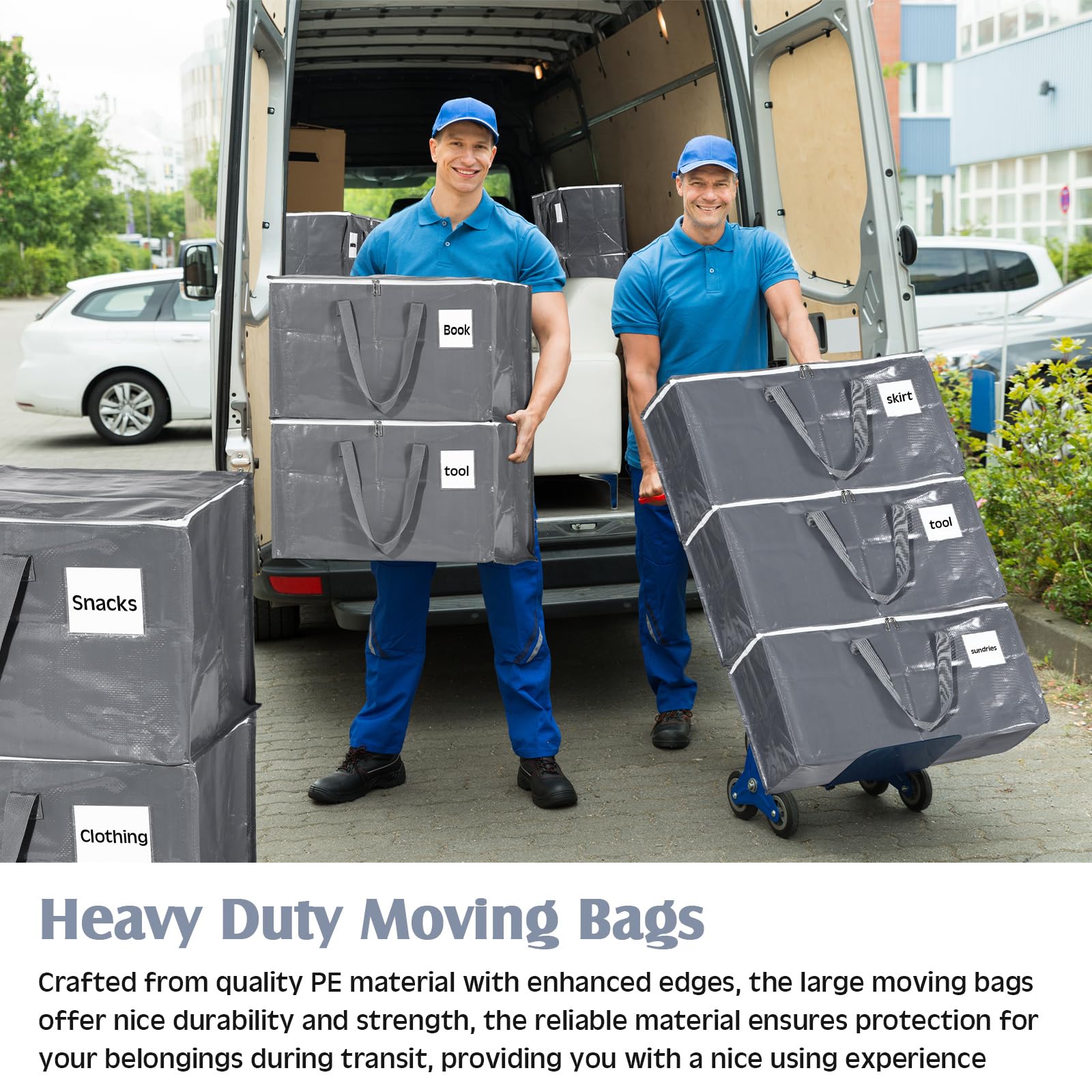 12-Pack Heavy Duty Moving Boxes with Zippers & Handles - 93L Large Storage Totes (28.7