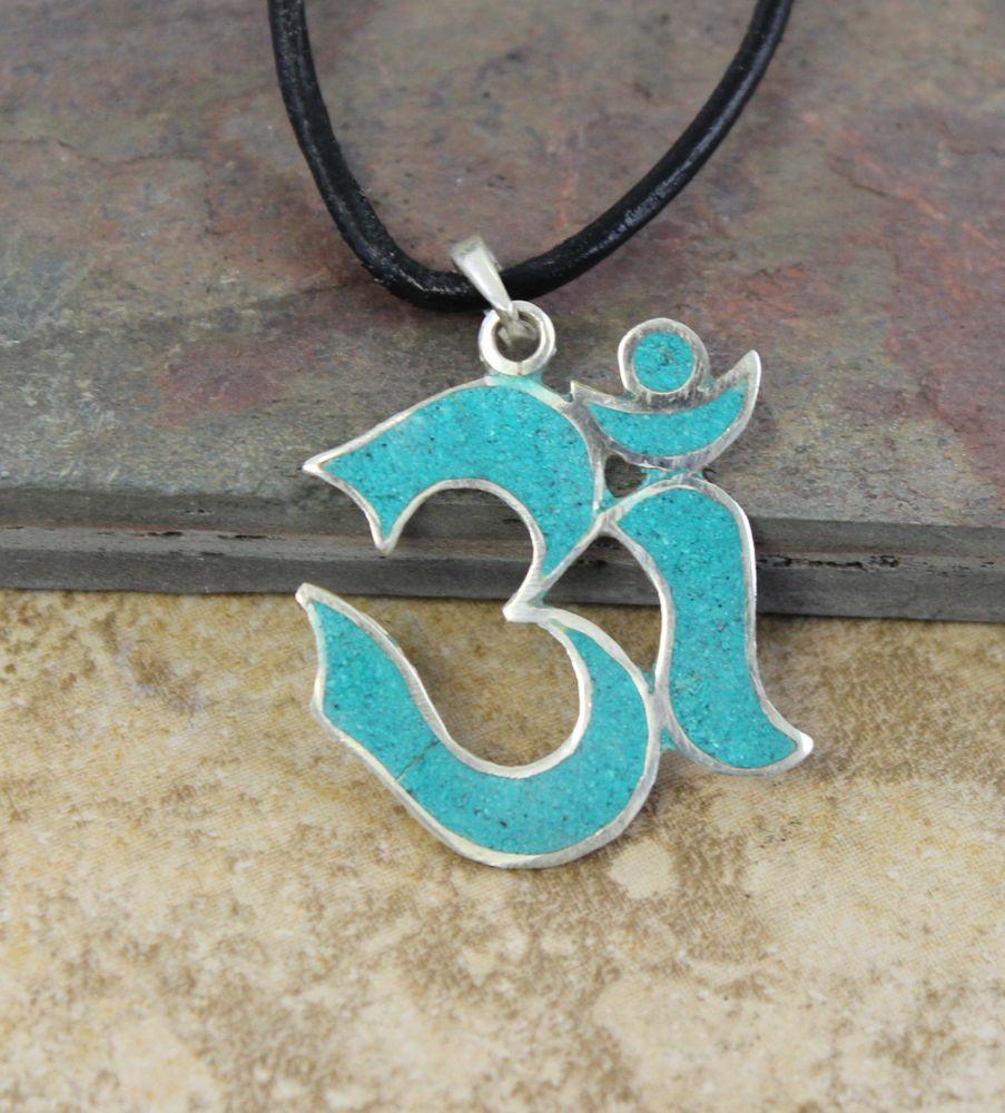 Turquoise Om Pendant Necklace - Spiritual Jewelry for Yoga & Meditation - Perfect for Mindful Gifting & Boho Fashion