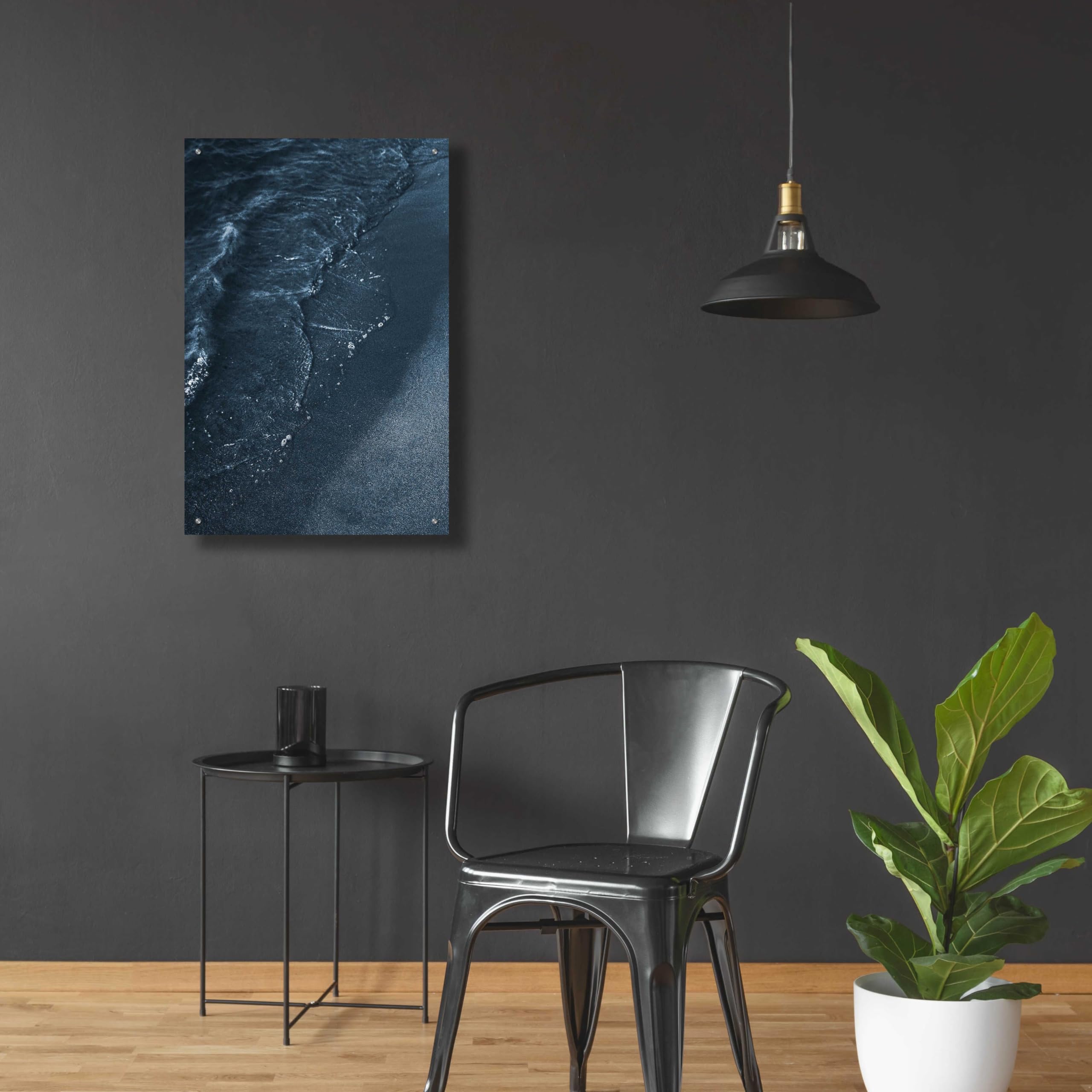 Epic Art 'Blue Beach' by Design Fabrikken - Premium Acrylic Glass Wall Decor 24x36 Inches - Perfect for Living Room, Bedroom & Office Decor