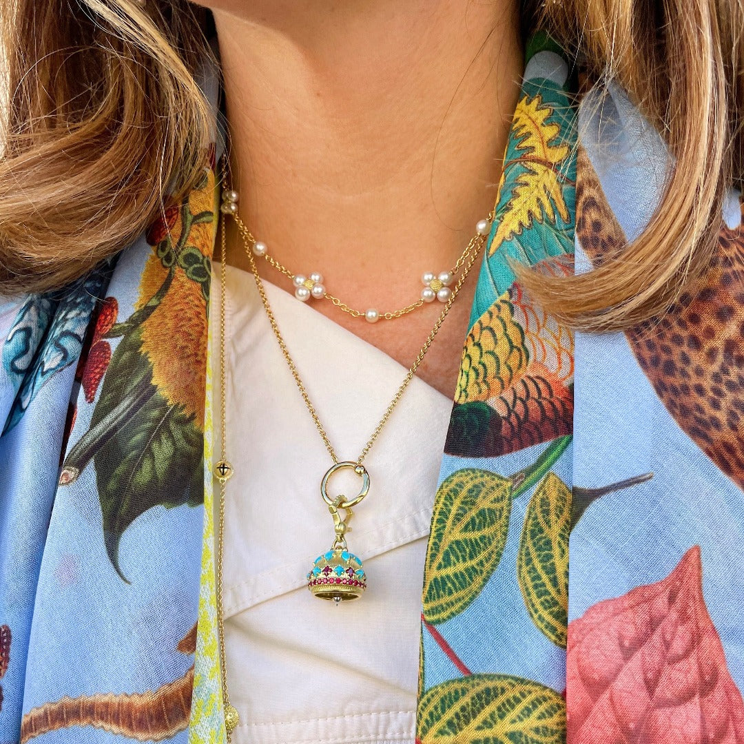 Paul Morelli Ruby & Turquoise Raja Meditation Bell - Handcrafted Spiritual Chime for Yoga, Meditation & Home Decor | Perfect Gift for Mindfulness & Relaxation