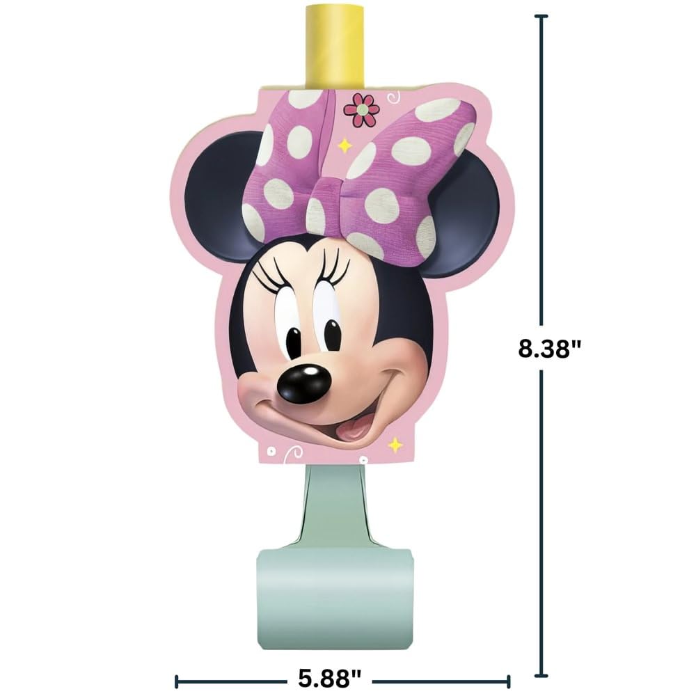Disney Minnie Mouse Party Blowouts (8-Pack) - Colorful Hair Accessories for Birthdays, Kids' Parties & Themed Events - Perfect for Disney Fans & Costume Parties