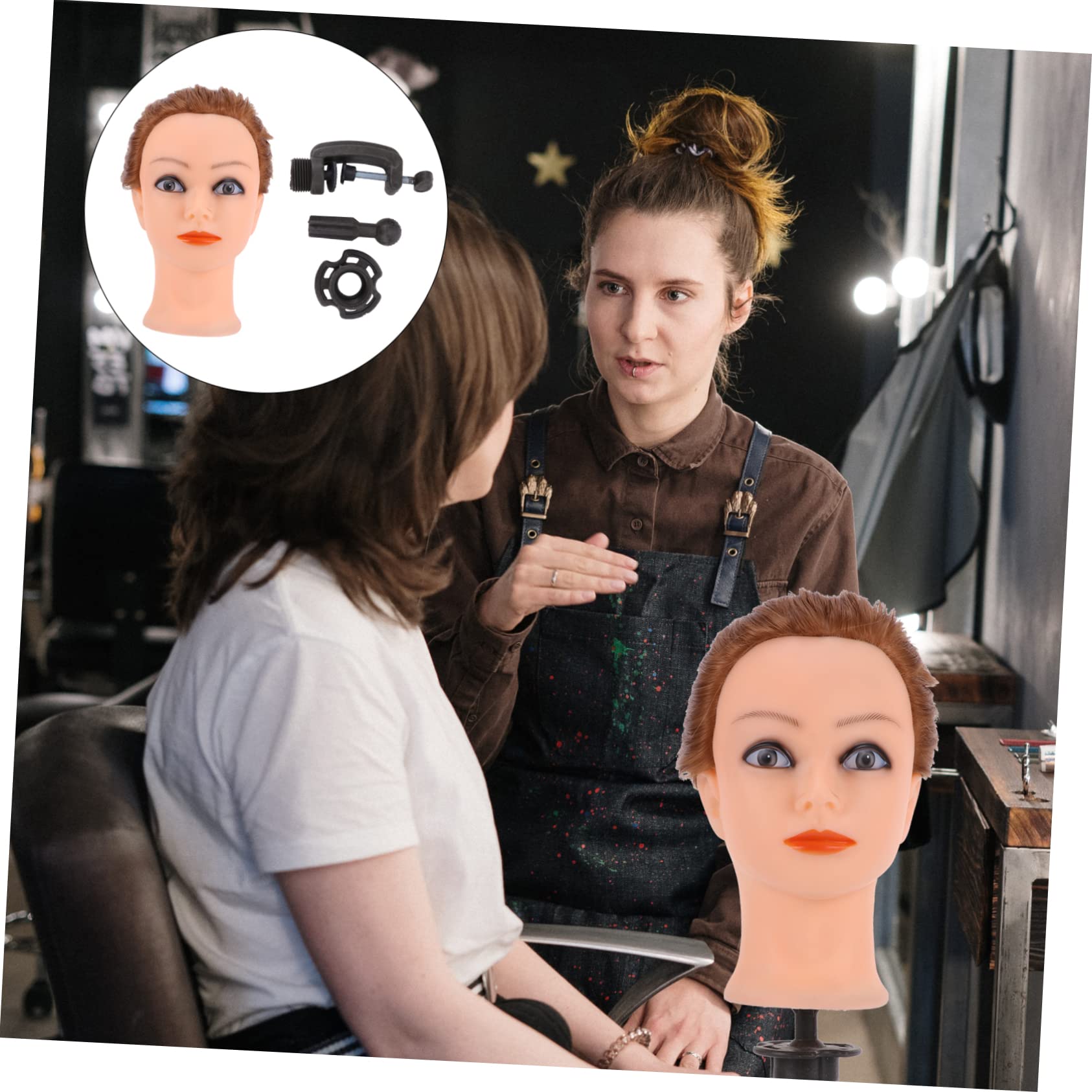 Professional Mikinona Cosmetology Mannequin Head with Real Human Hair - High Temperature Wire Wig for Hairstyling, Barber Training & Salon Practice - Perfect for Hairdressing Students & Professionals