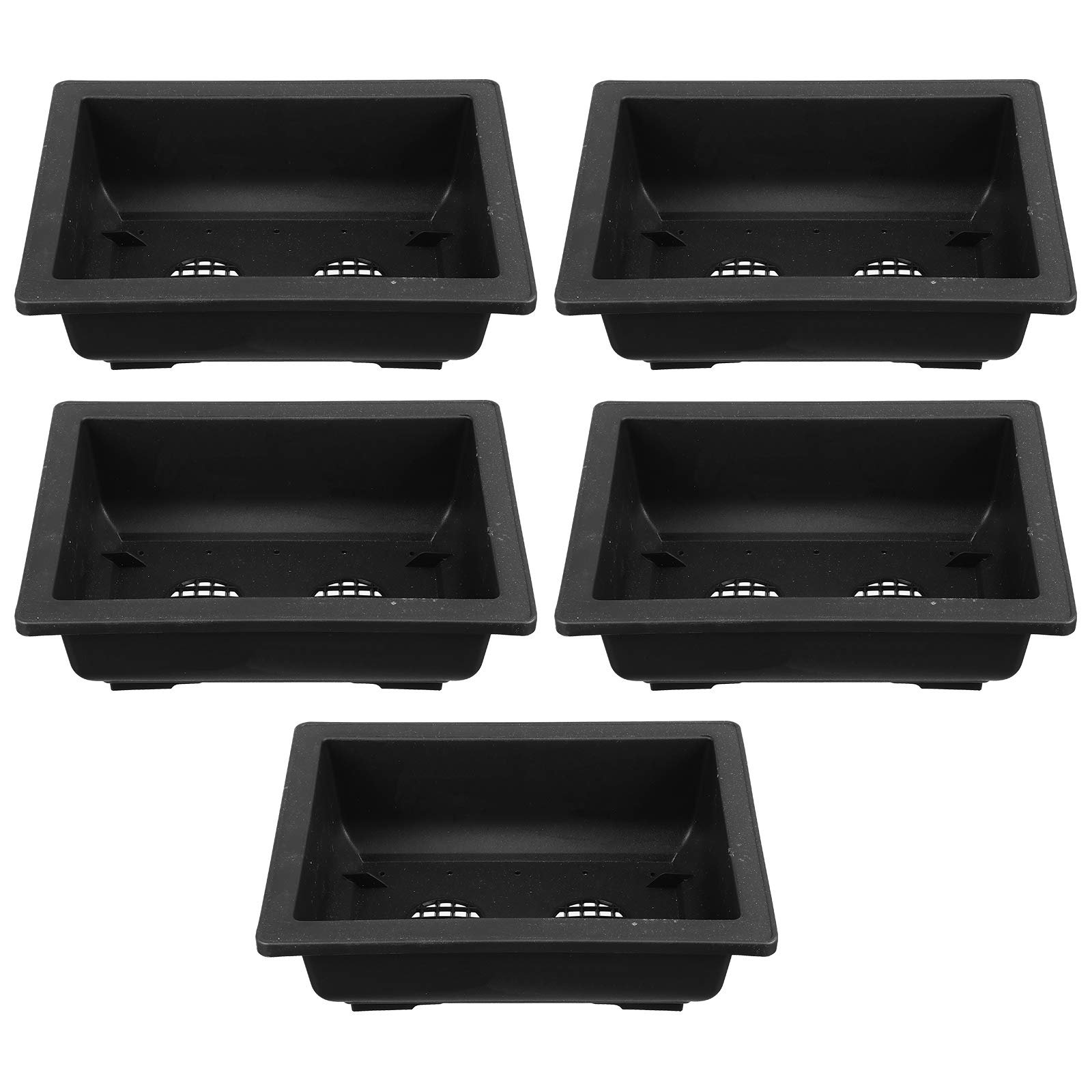 5 Pack Plastic Seedling Pots for Succulents, Flowers & Plants - Small Garden Flower Pots with Drainage Holes, Indoor/Outdoor Plant Containers for Home Gardening, Balcony & Office Decor