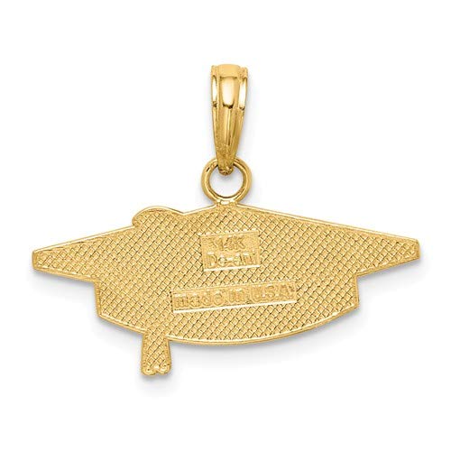 14K Yellow Gold Graduation Charm Pendant - Roy Rose Jewelry - Perfect Gift for Graduates, Students & Teachers - Ideal for Necklaces, Bracelets & Keepsake Jewelry